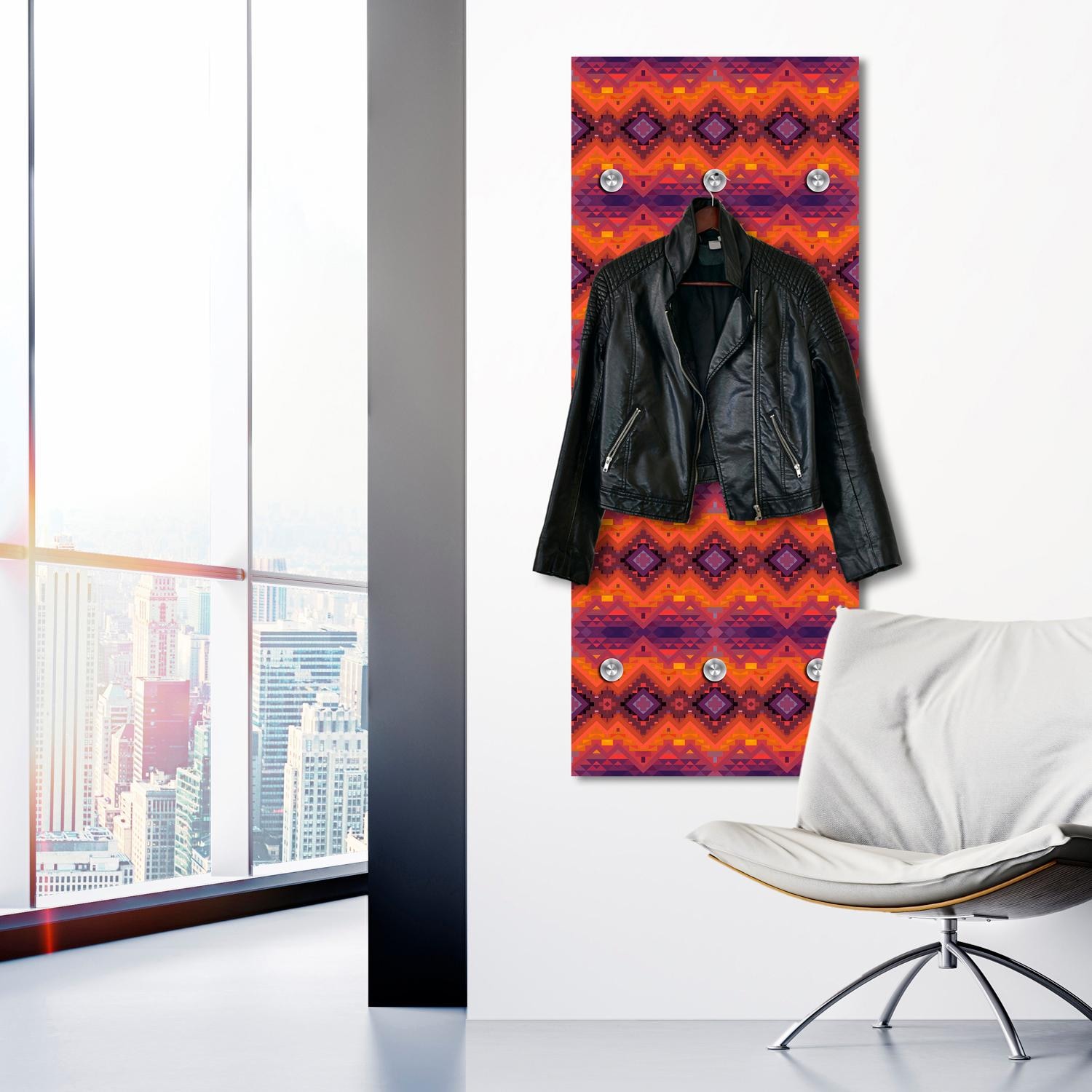 queence Garderobenleiste »Orientalisches Muster« mit 6 Haken, 50 x 120 cm