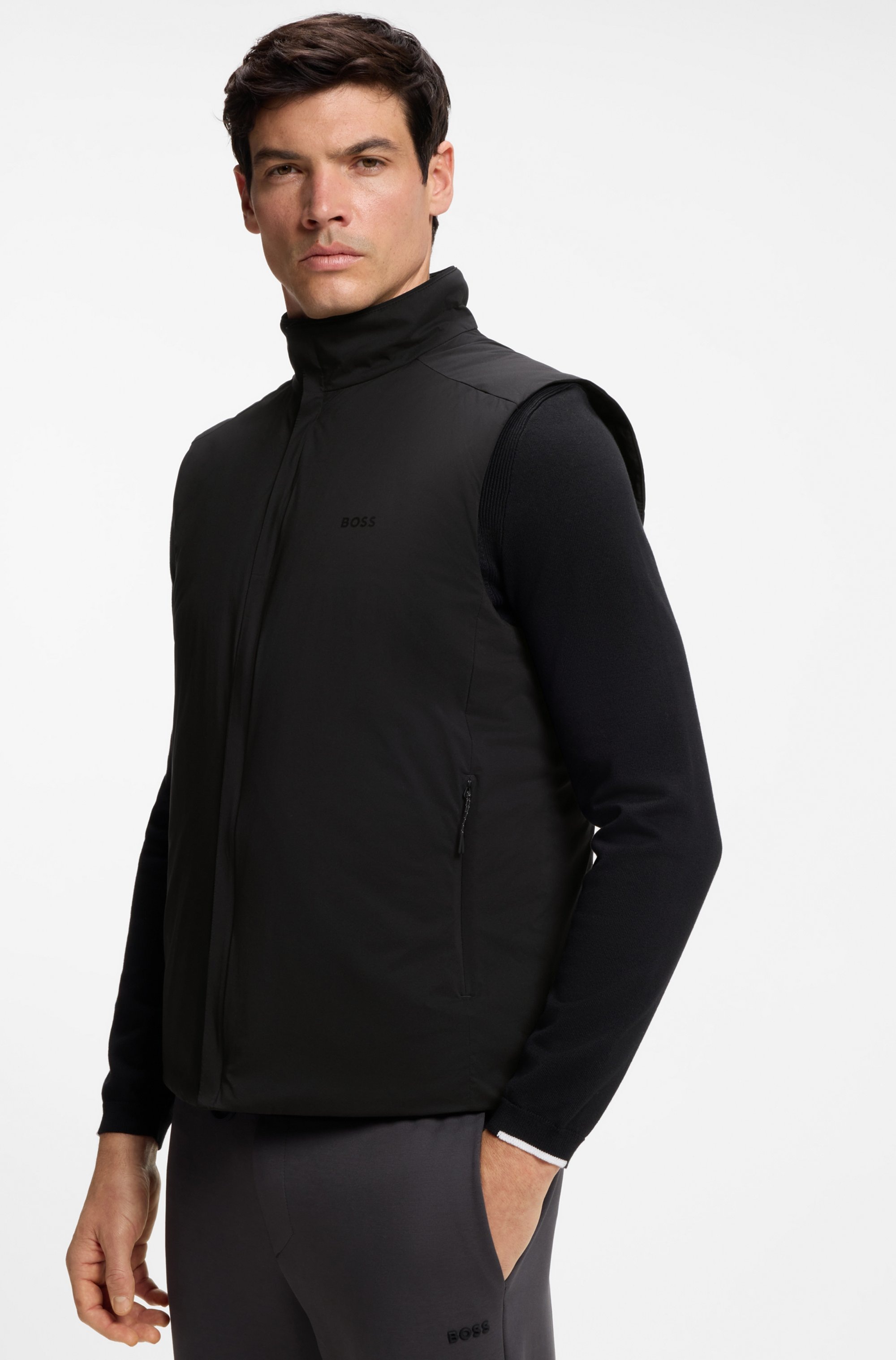 BOSS GREEN Gilet fonctionnel Regular Fit, 4-Wege-Stretch-Qualität, Highloft-Stretch-Wattierung