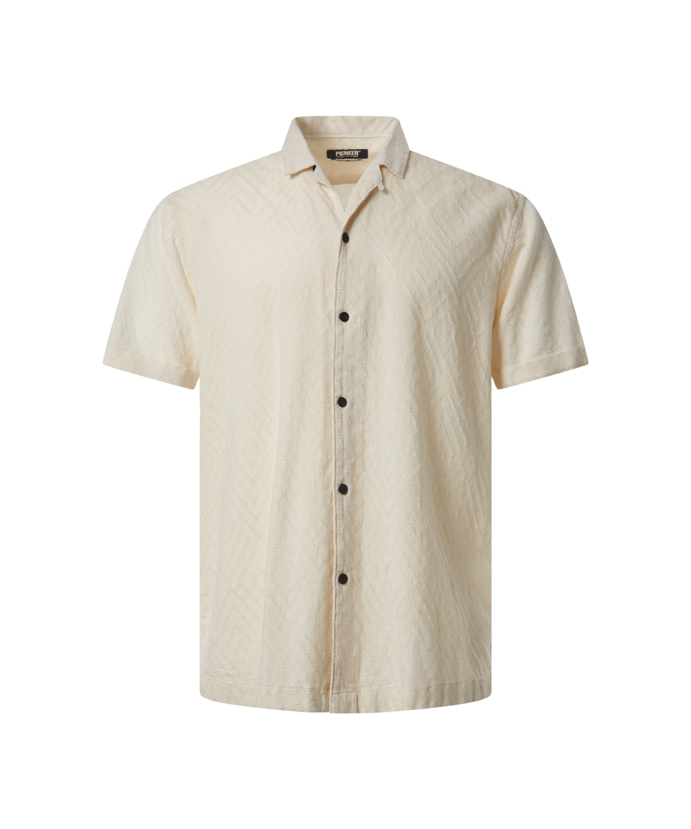 Pioneer Authentic Jeans Kurzarmhemd mit Jacquard Muster