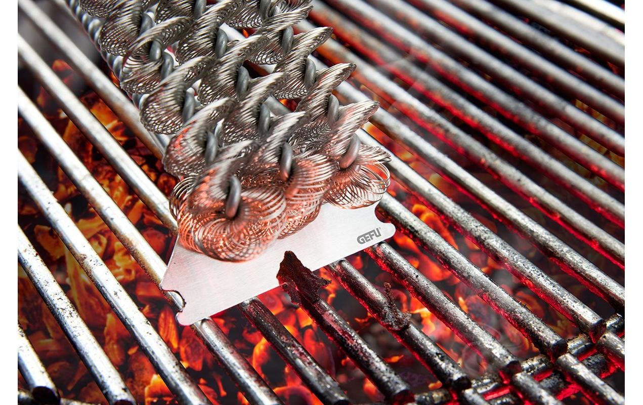 GEFU Grillbürste »GEFU Grillbürste BBQ L 43 cm, Bürste 9 x 7 x 3 cm« aus Edelstahl | Kunststoff | Metall