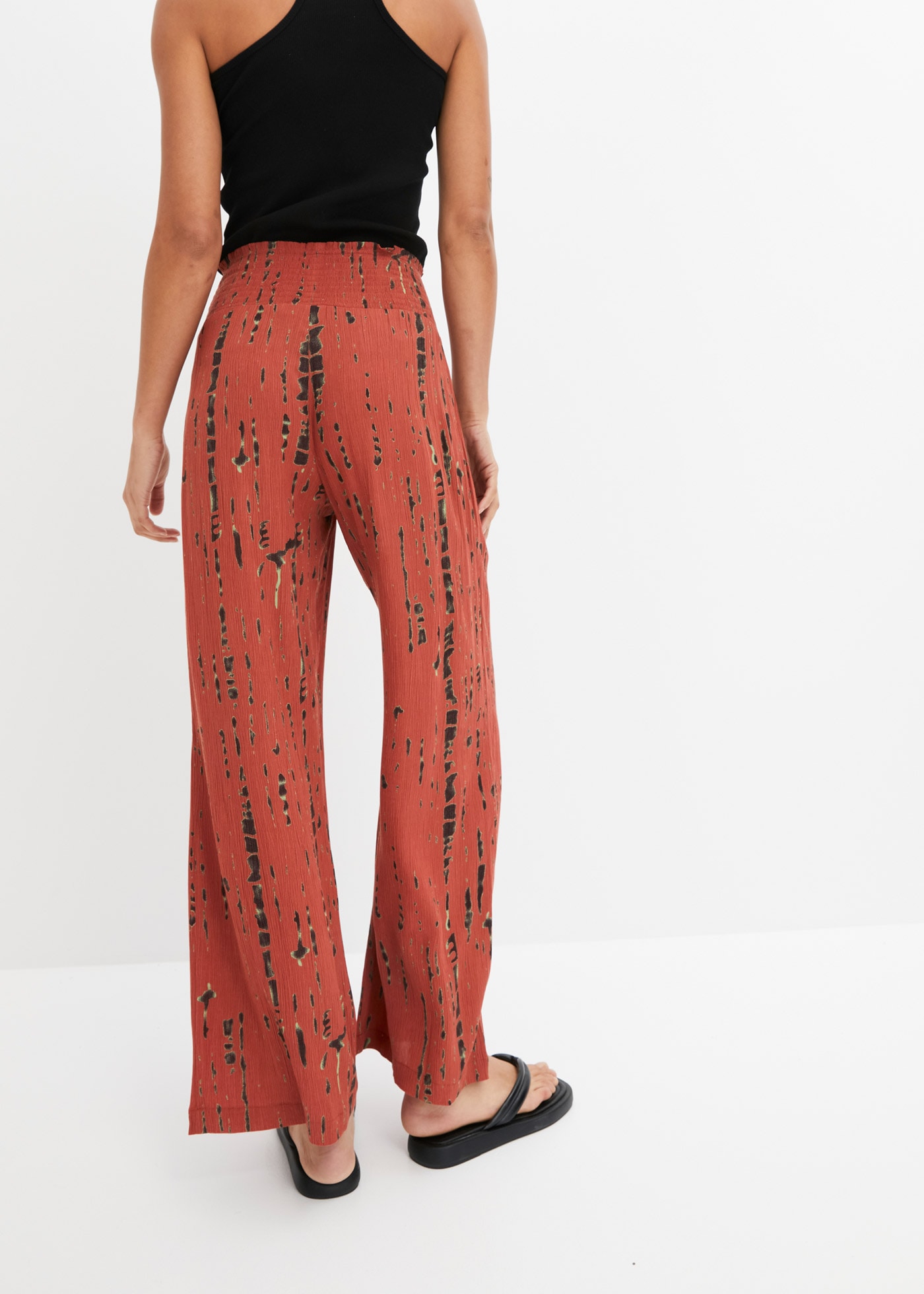 bonprix Palazzohose  aus Viskose, mit Gummibund, lockere Passform, femininer Stil