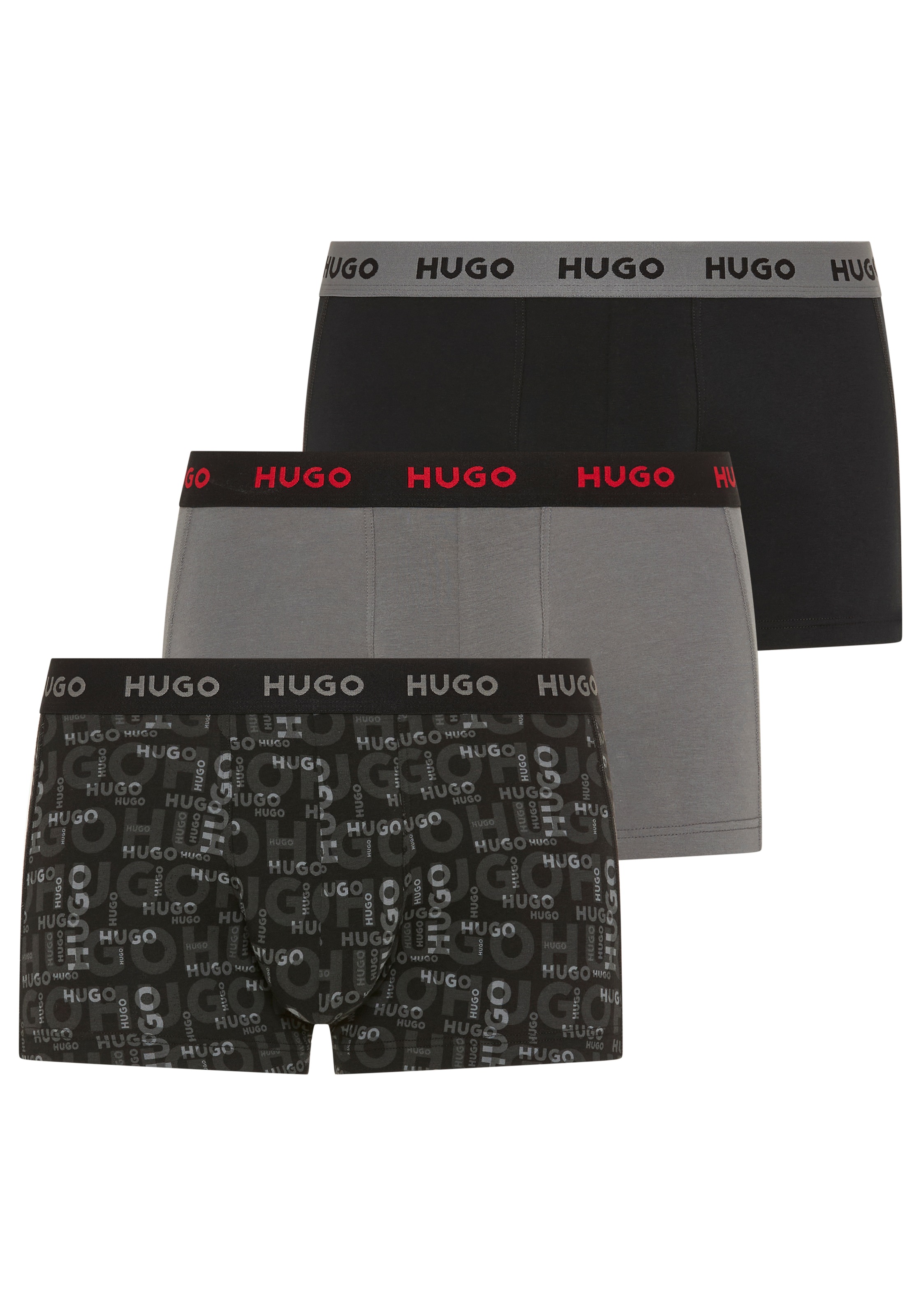 HUGO Underwear Trunk »TRUNK TRIPLET DESIGN« Packung, 3 Stk. mit Logobund