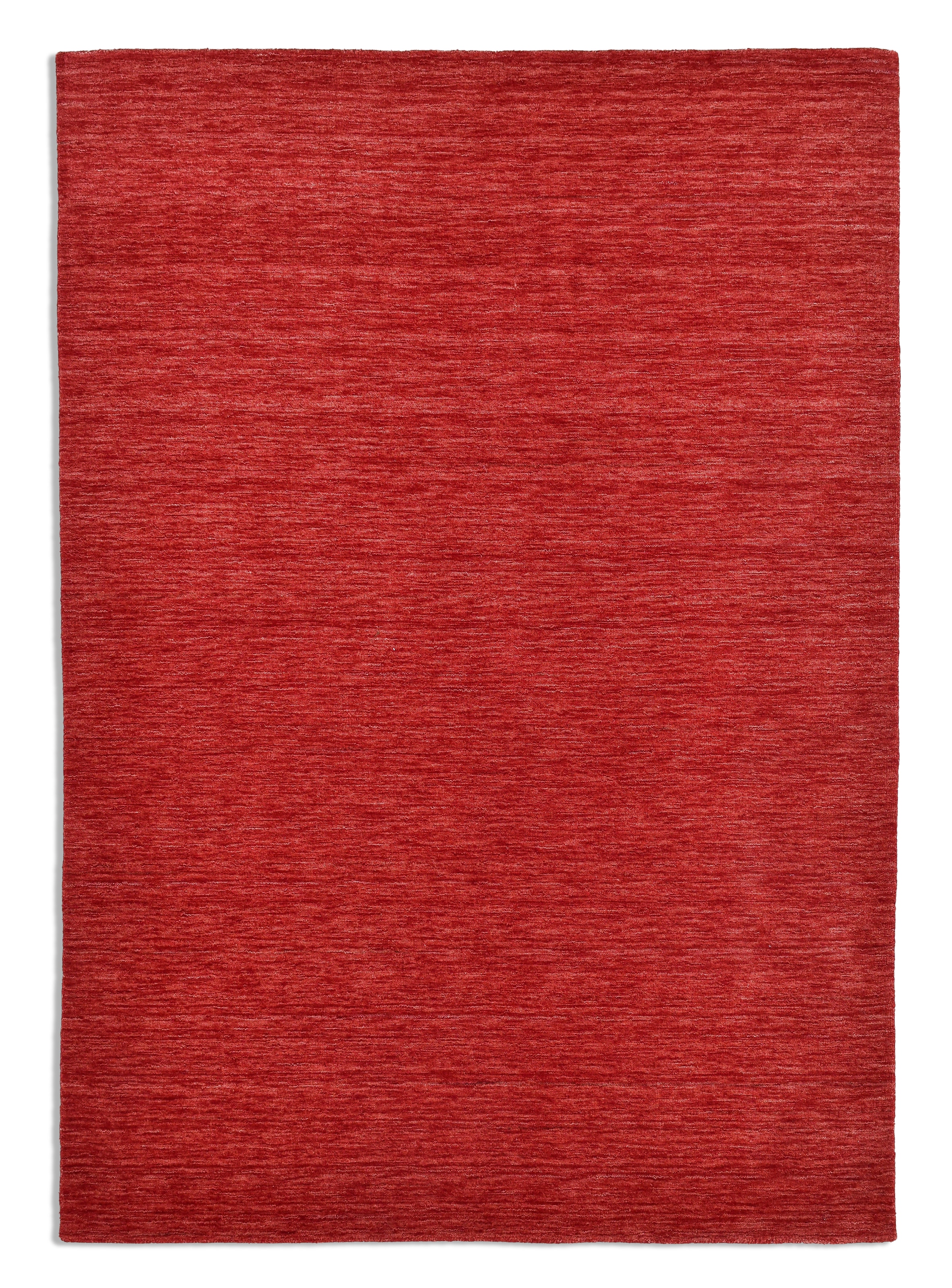 THEKO Tapis en laine »Holi« Rectangulaire 13 mm Höhe Uni-Farben, leicht meliert, reine Wolle, handgewebt mit Knüpfoptik