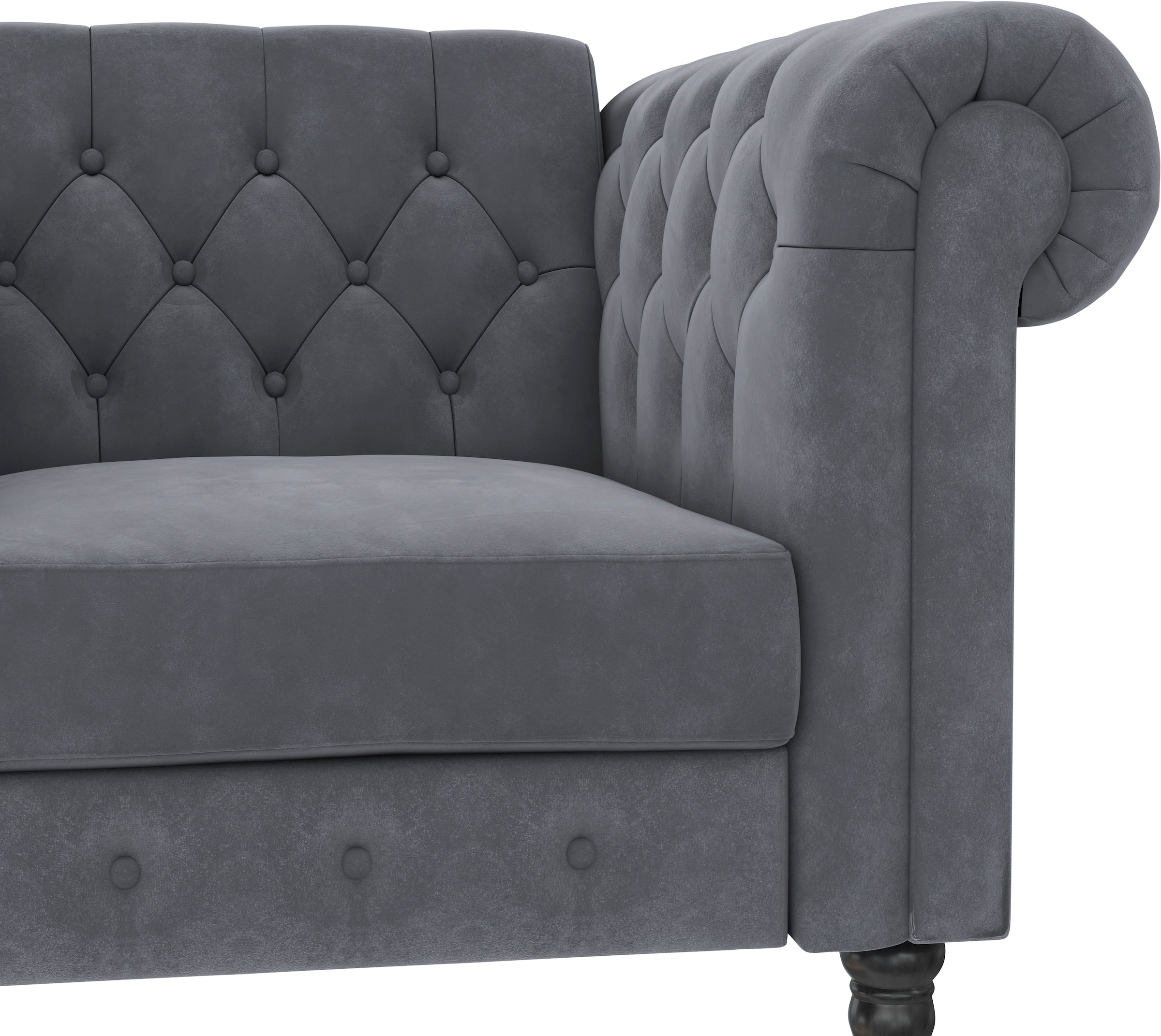 Dorel Home Chesterfield-Sessel »Felix« mit Rückenlehne 3-fach verstellbar, Beine Massivholz, Sitzhöhe 46 cm