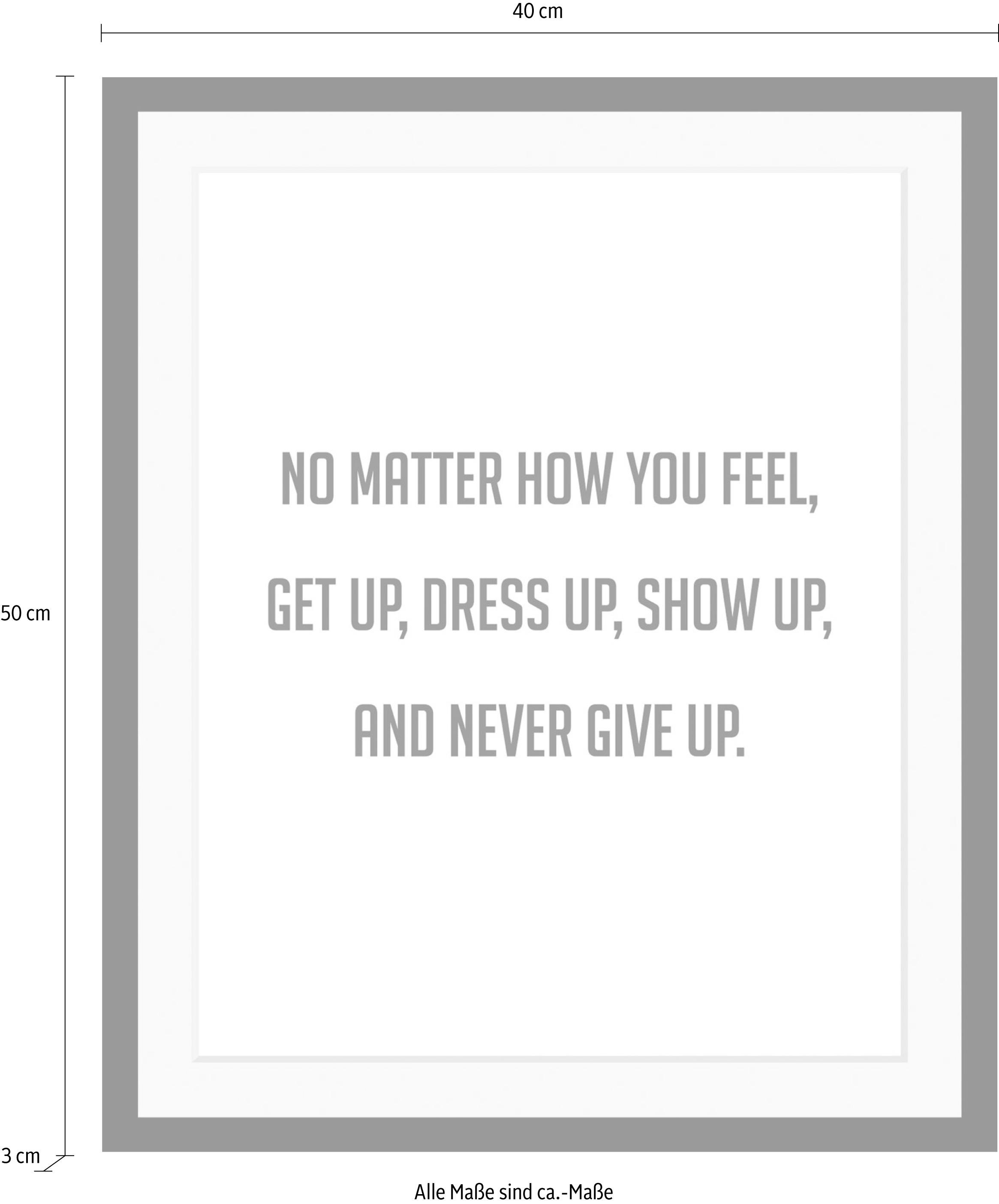 queence Image »Motivation« HD Premium Poster-Druck inkl. Holzrahmen