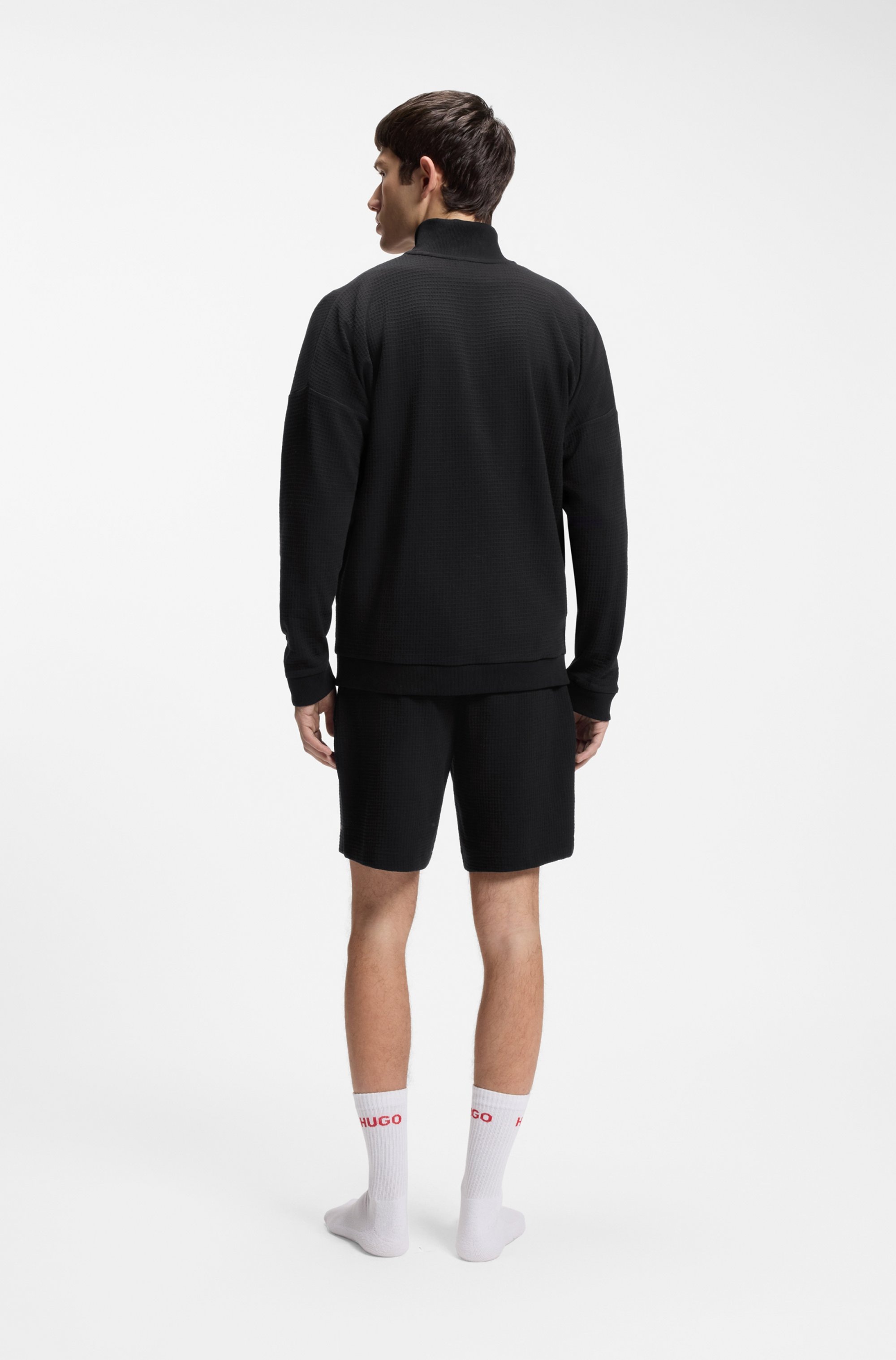 HUGO Underwear Veste sweat mit Stehkragen, mit feiner Struktur
