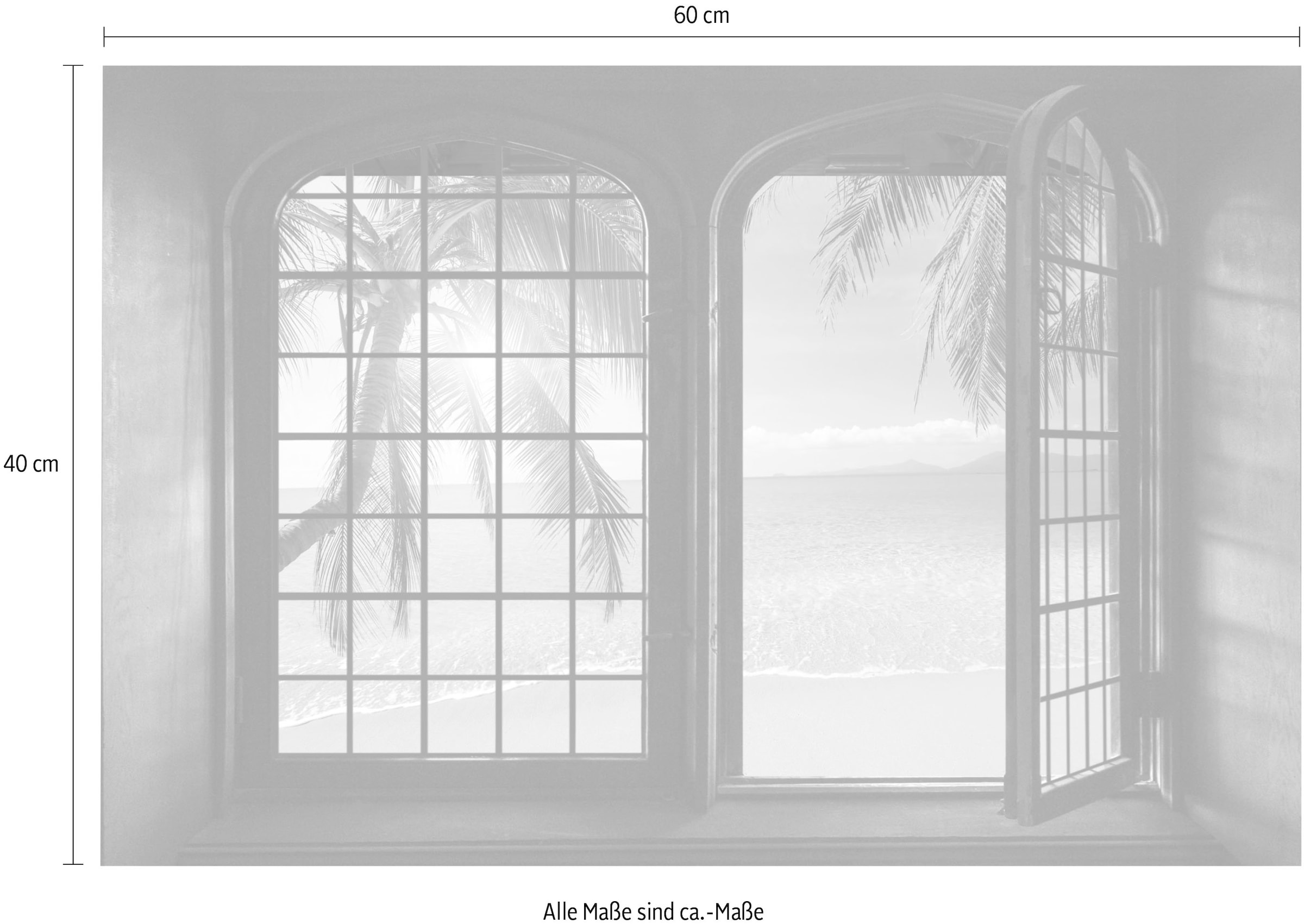 queence Autocollants muraux »Sonnenaufgang« Wandsticker, Wandbild, selbstklebend, 3D, Fenster