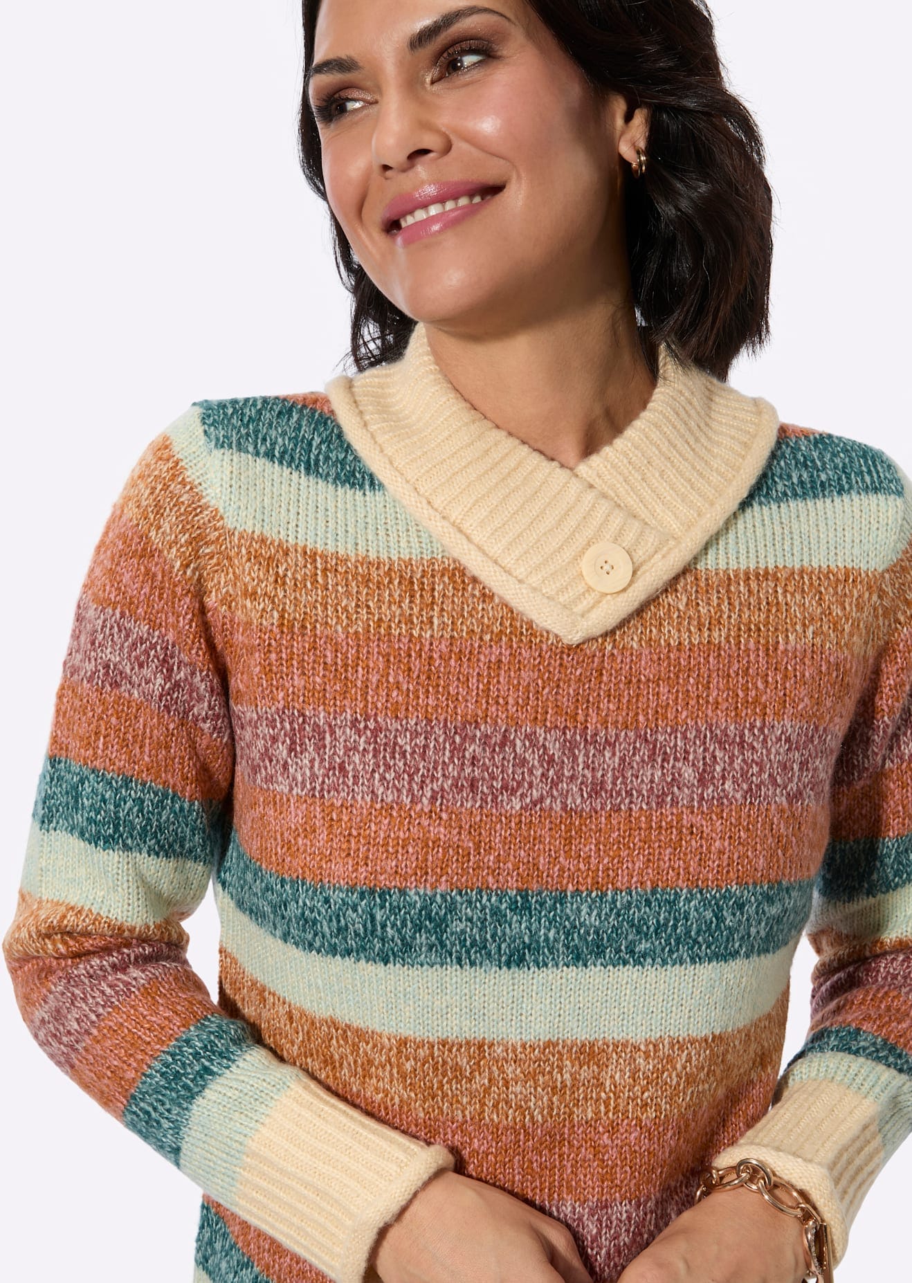 Casual Looks Pull col V »Stehkragen-Pullover«