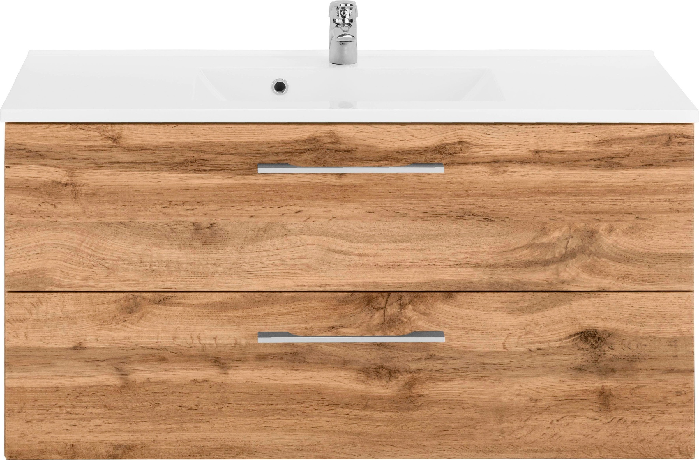 welltime Waschbeckenunterschrank »Soria« Badmöbel Waschtisch inkl. Waschbecken, Breite 100 cm