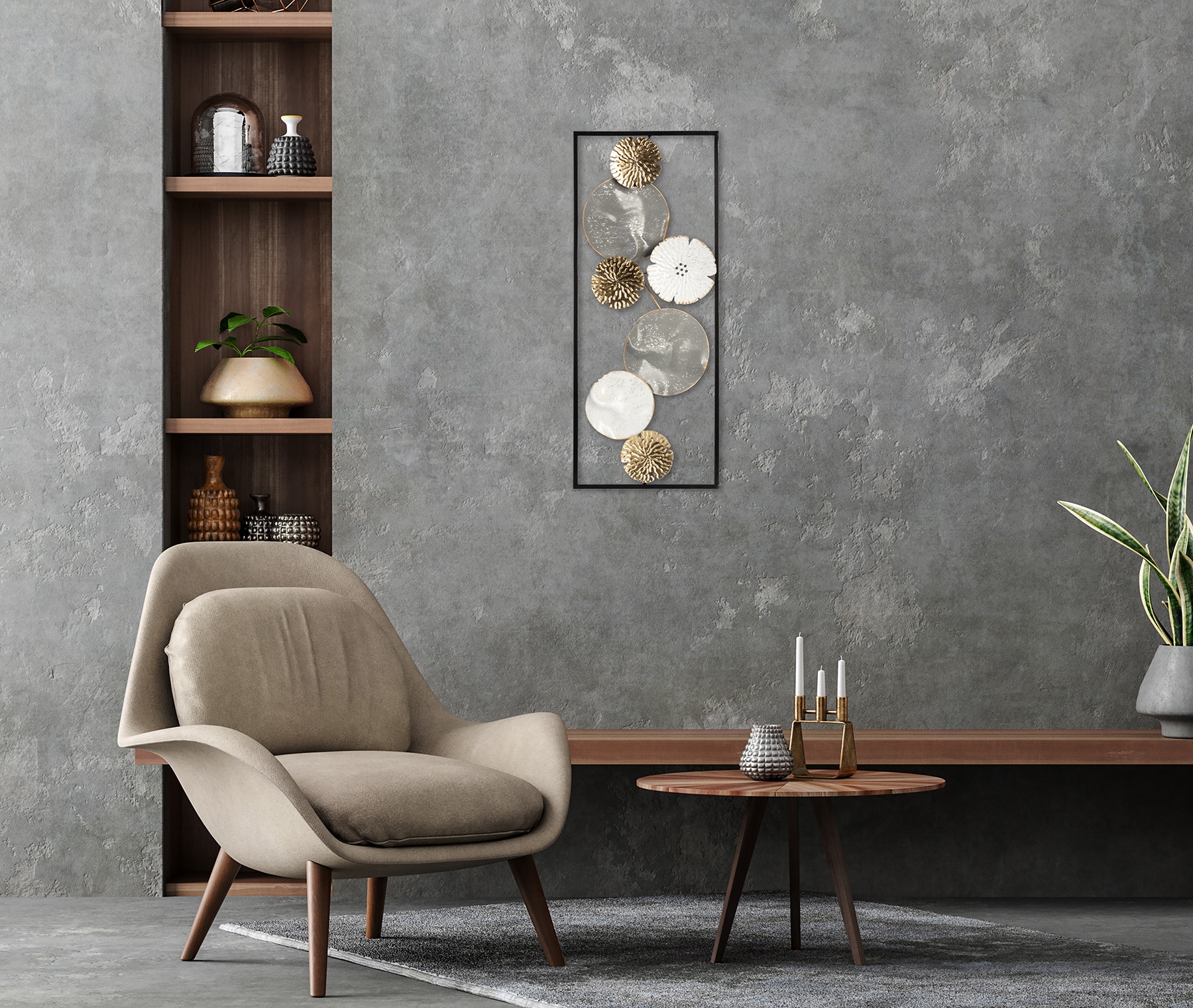 Bönninghoff Tableau métallique »ABSTRAKT 25x61 cm – Deko modern« Abstrait | Abstrait | Formes Décoration murale