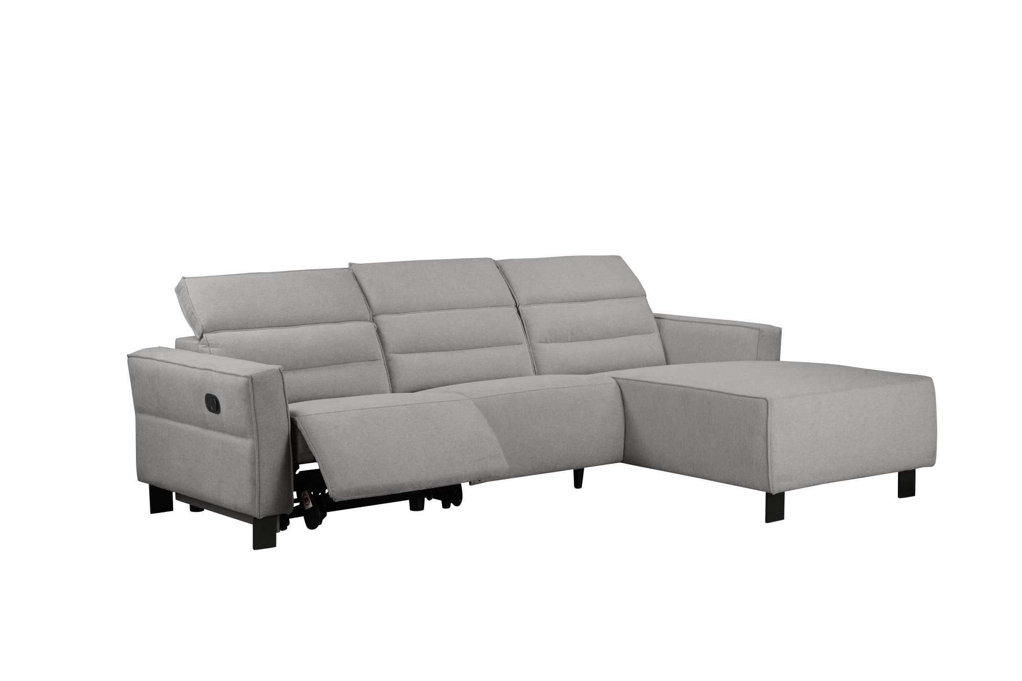 GOODproduct Canapé d'angle »CARPARI Webstoff,L-Form,224 cm, man./elektr. Relaxfunktion« USB A/C et réglage de la tête