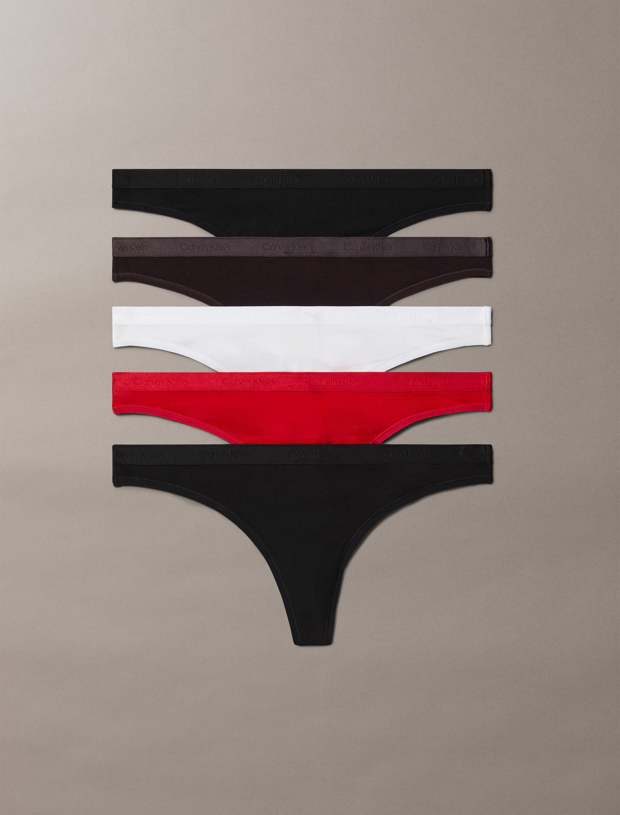 Calvin Klein Underwear Tanga »THONG 5 PK« Packung, 5 cuis tlg., Mit elastischem Bund