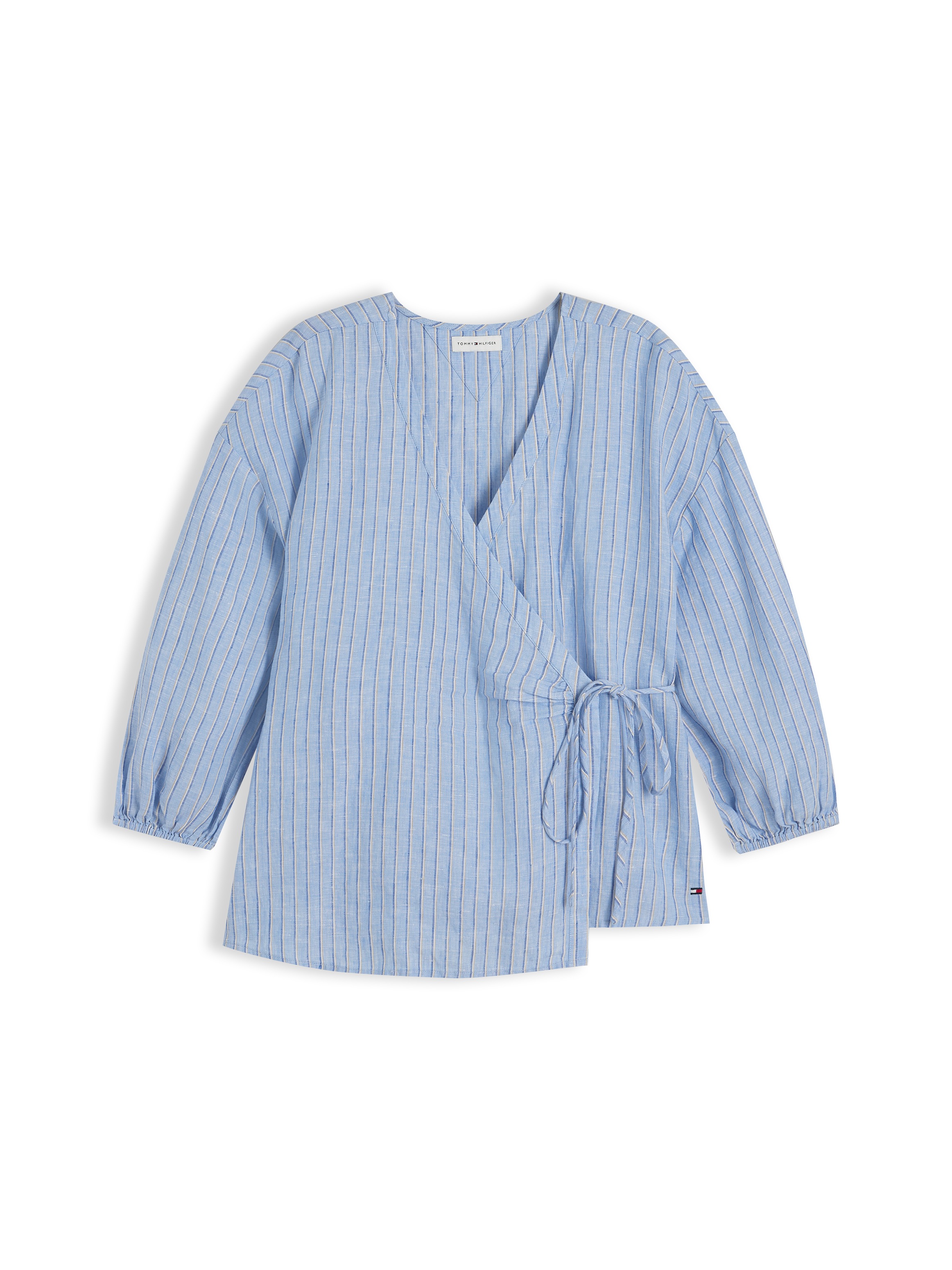 Tommy Hilfiger Chemisier cache-cœur »SUMMER LINEN WRAP TIE BLOUSE« Lin