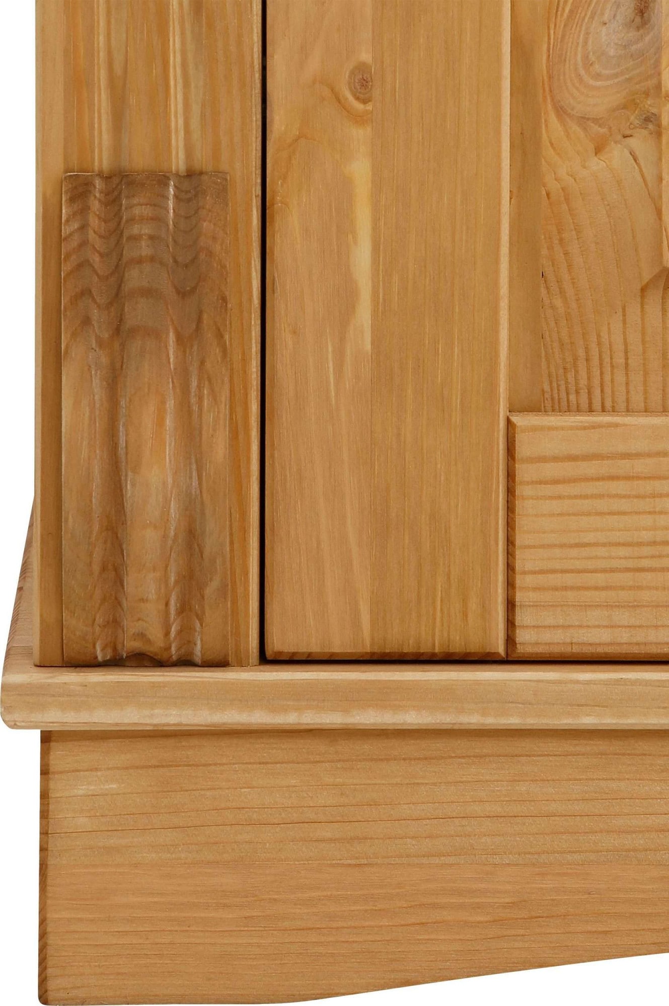 Home affaire Highboard »Teresa Mini-Vitrine mit Glastüren und 2 Schubkästen« Kommode, aus massiver Kiefer, Breite 84 cm, FSC®