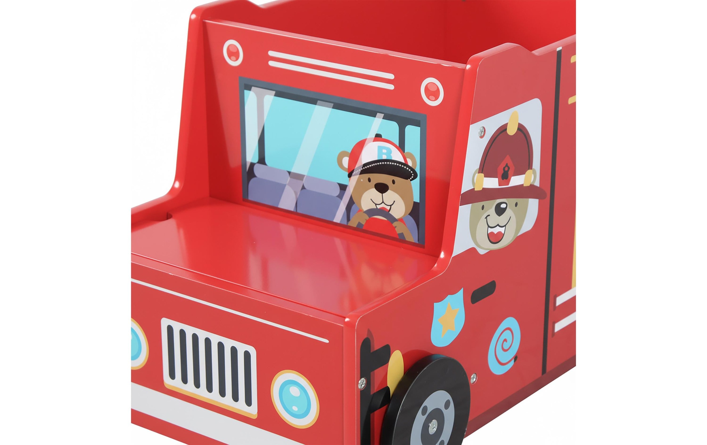 relaxdays Caisse »Feuerwehr, 34 x 60 x 32 cm«