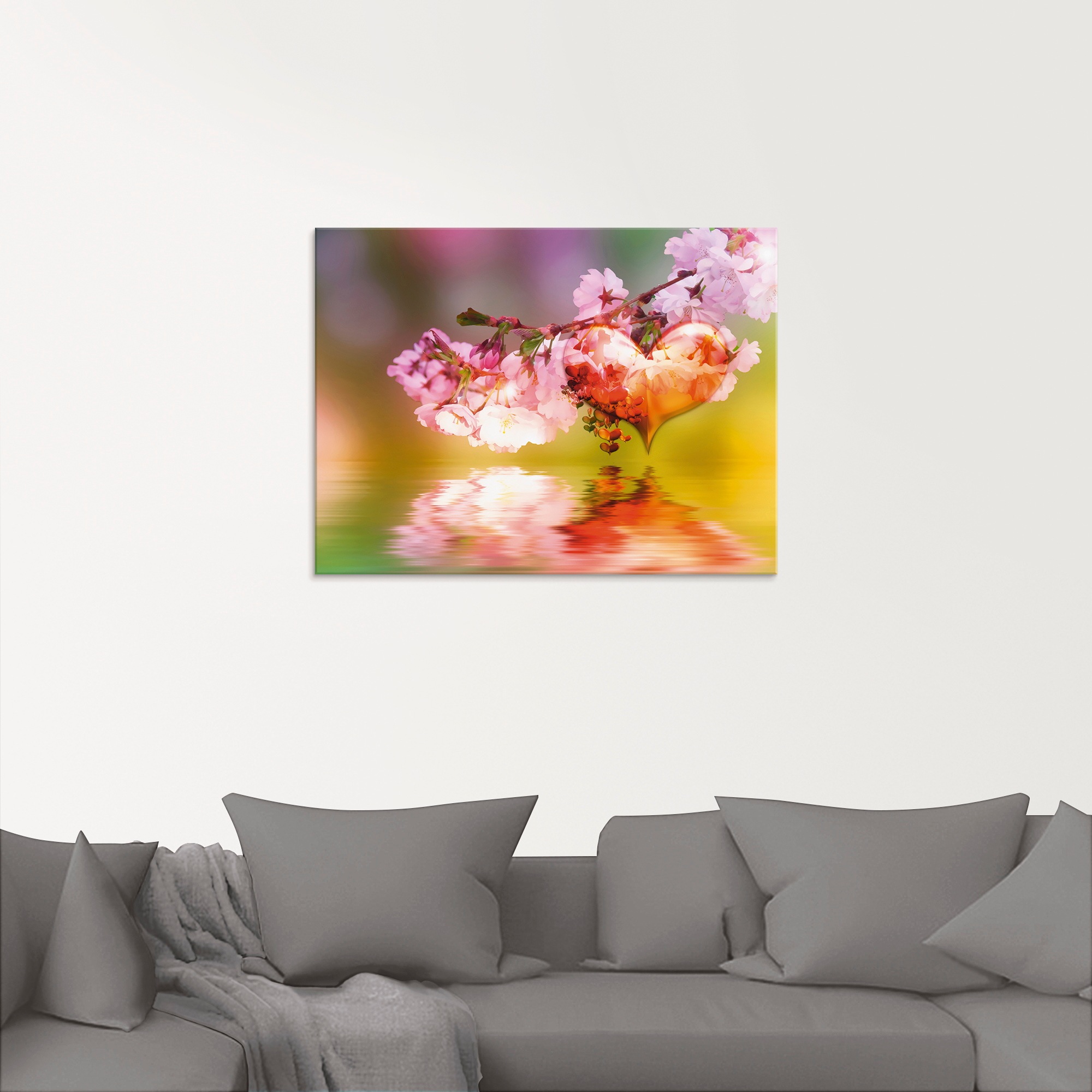 Artland Tableau en verre »Frühlingsherz« 1 cuis tlg. in verschiedenen Grössen