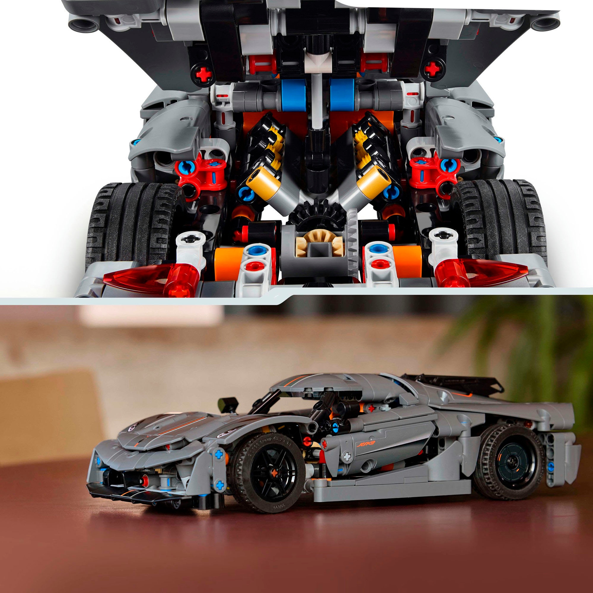 LEGO® Konstruktionsspielsteine »Koenigsegg Jesko Absolut Supersportwagen in Grau (42173), LEGO Technic« Made in Europe