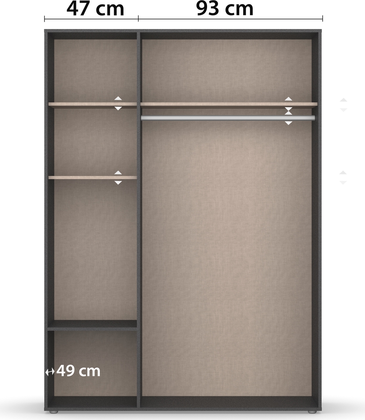 rauch Drehtürenschrank »Kleiderschrank Schrank Garderobe Wäscheschrank NABILA viel Stauraum« in 3 verschiedenen Ausstattungen BASIC/CLASSIC/PREMIUM,  mit 2 Schubladen und Push-to-Open Funktion TOPSELLER MADE IN GERMANY