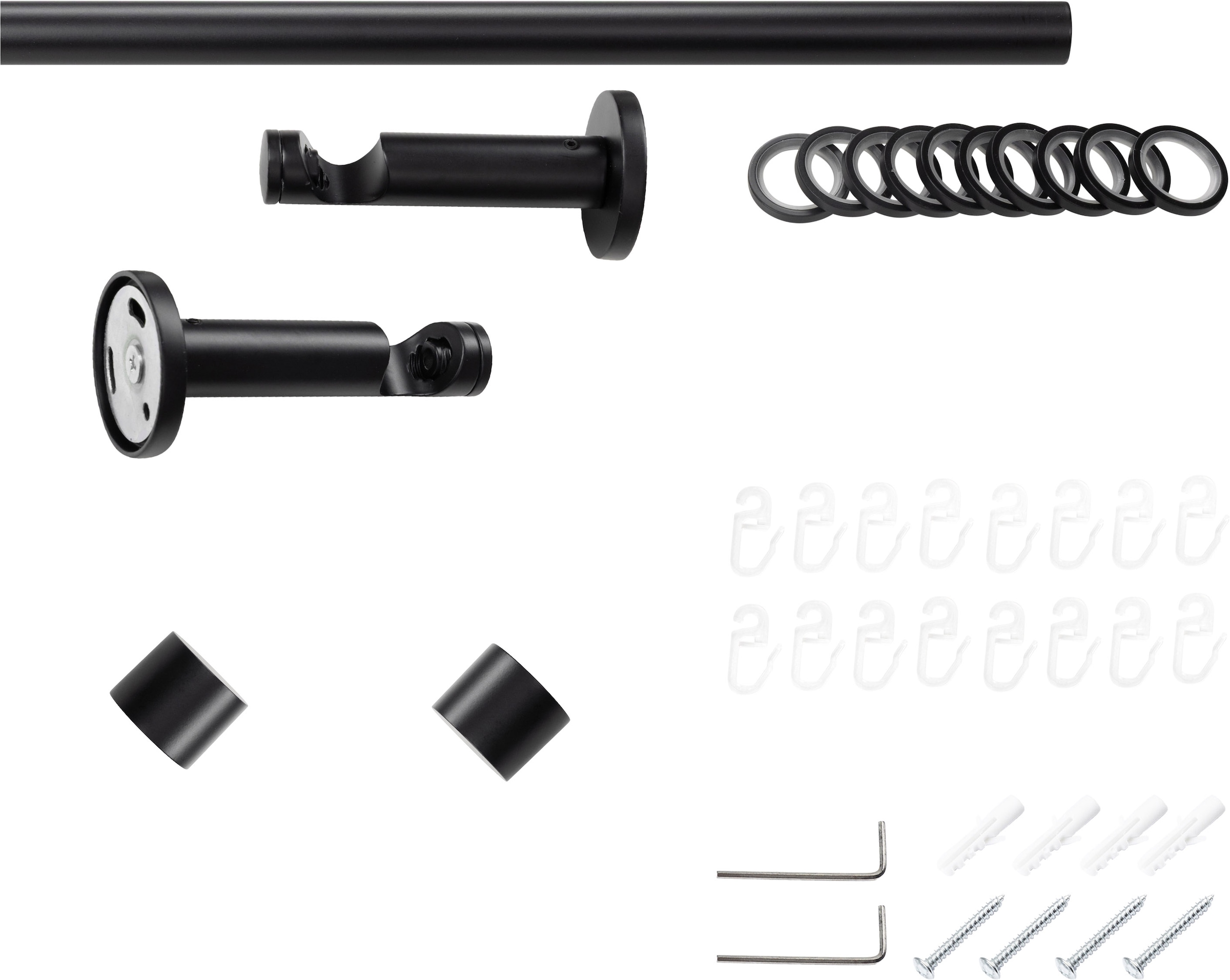 SN DECO GROUP Gardinenstange »Gardinenstange Brest Ø 19 mm, 1-läufig, Fixmass, verschraubt, Stahl« Ø 19 mm Fixmass;kürzbar