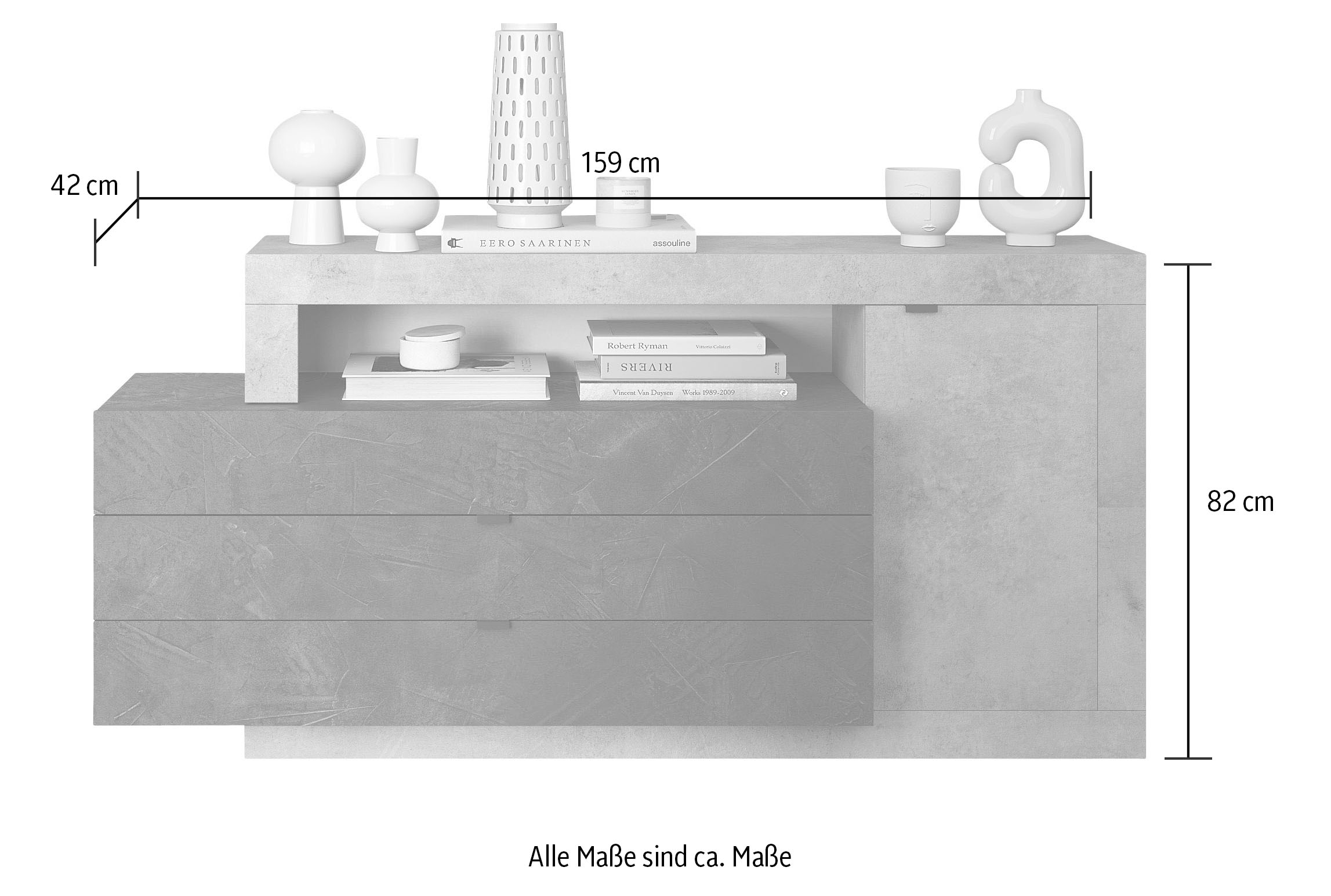 Home affaire Sideboard »Freedom« Breite 159 cm mit 1 Tür und 3 Schubkästen (in verschiedenen Farben)