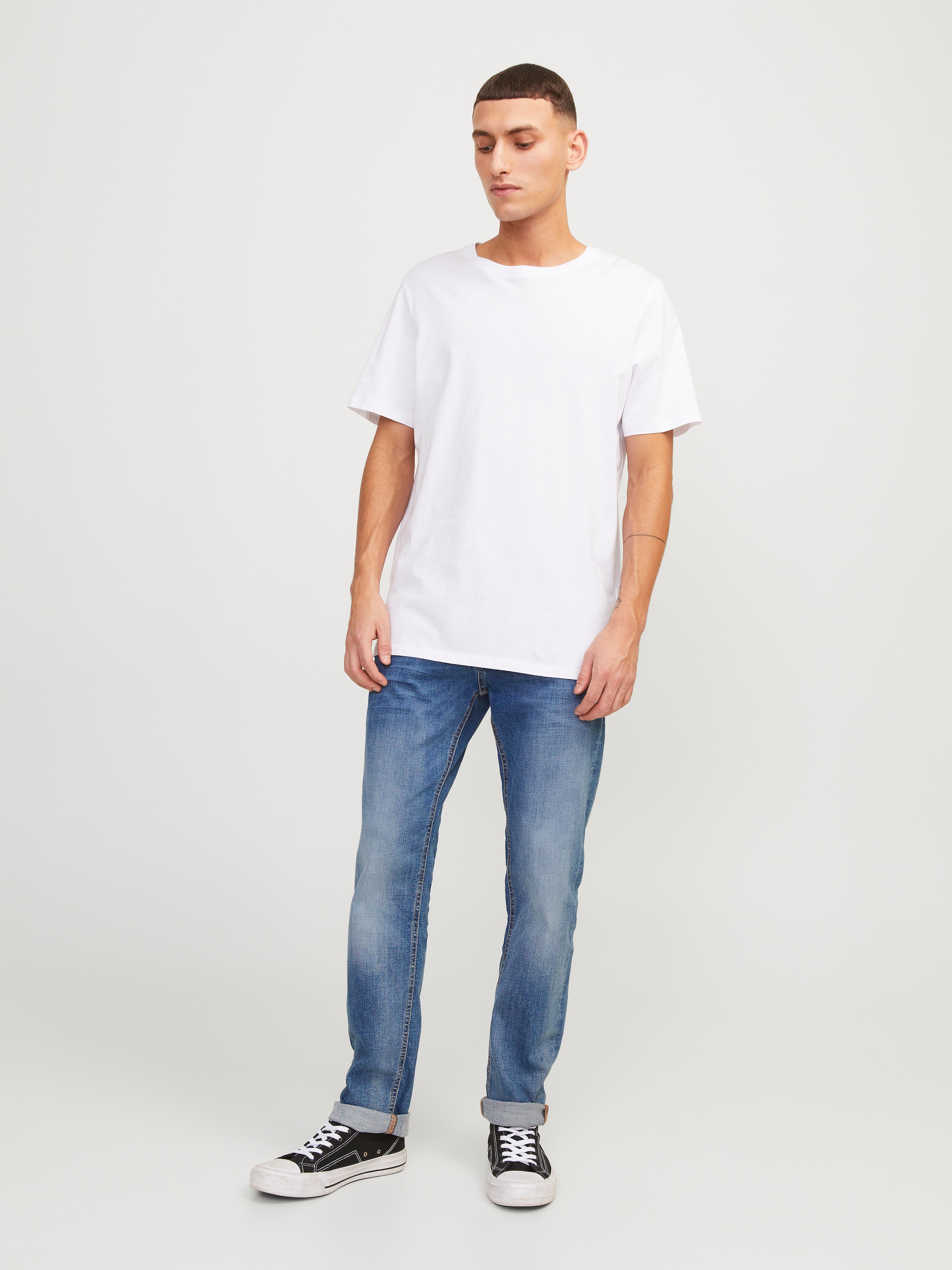 Jack & Jones Slim-fit-Jeans »JJITIM mit Waschung und praktischen Taschen« Abriebeffekte, modisch, slim fit, Denim