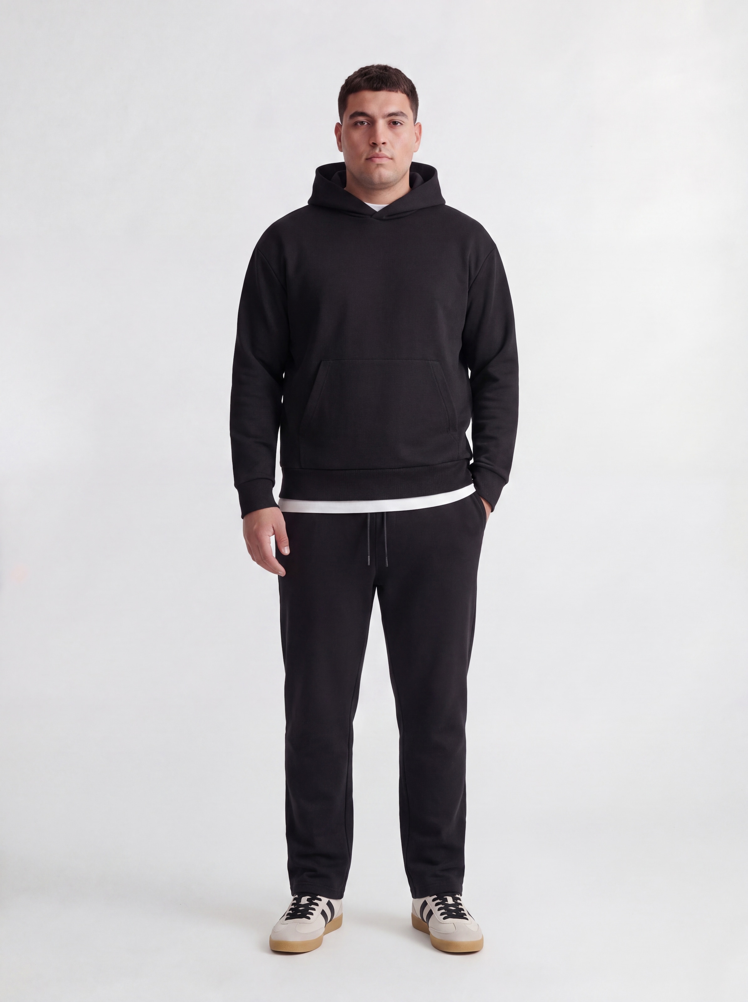 Jack & Jones PlusSize Sweat à capuche »JJEBARRON SWEAT HOOD LN PLS«, mélange de matériaux, coupe régulière

