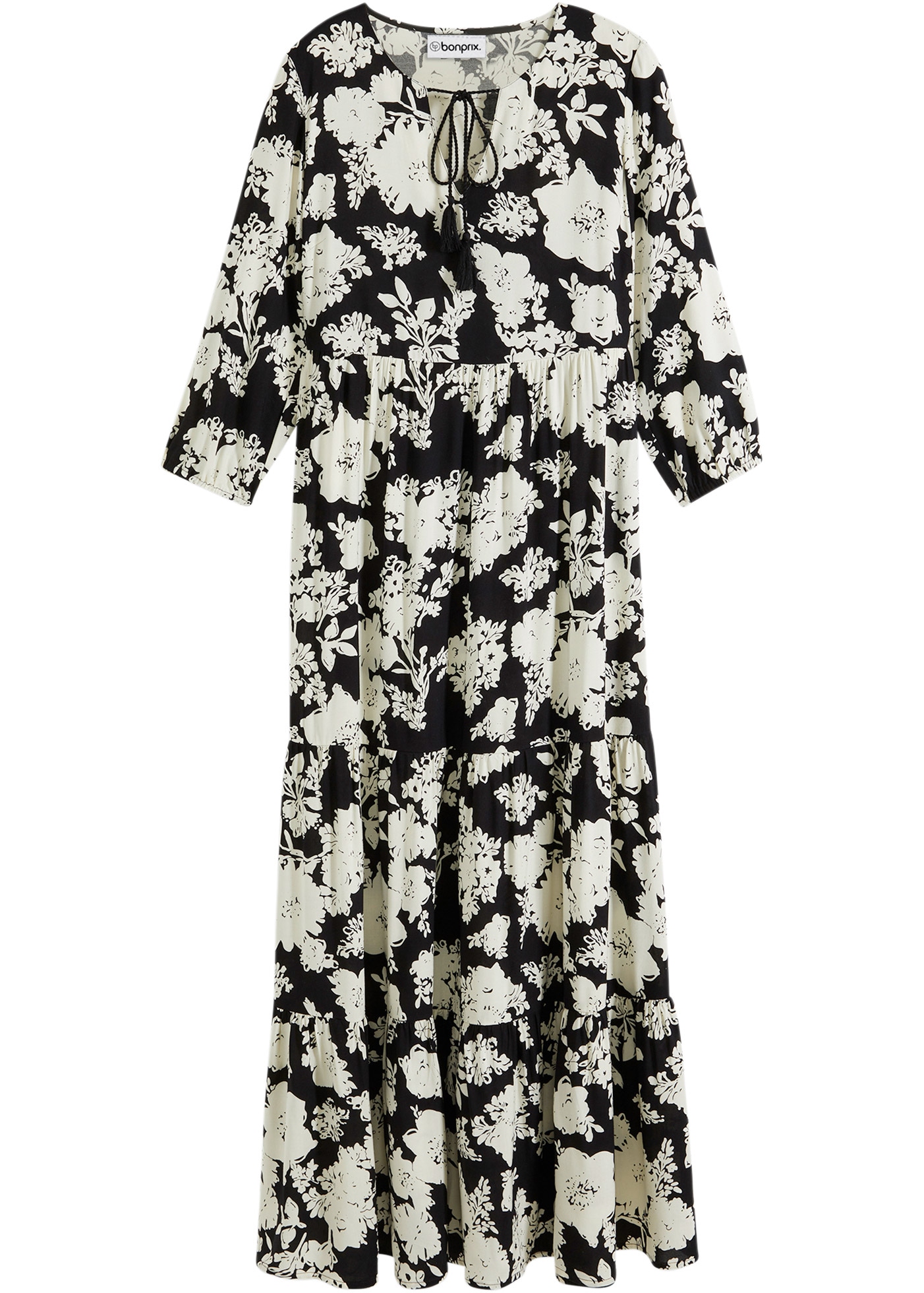 bonprix Maxi robe für Frühling und Sommer, aus Viskose, ausgestellte Passform