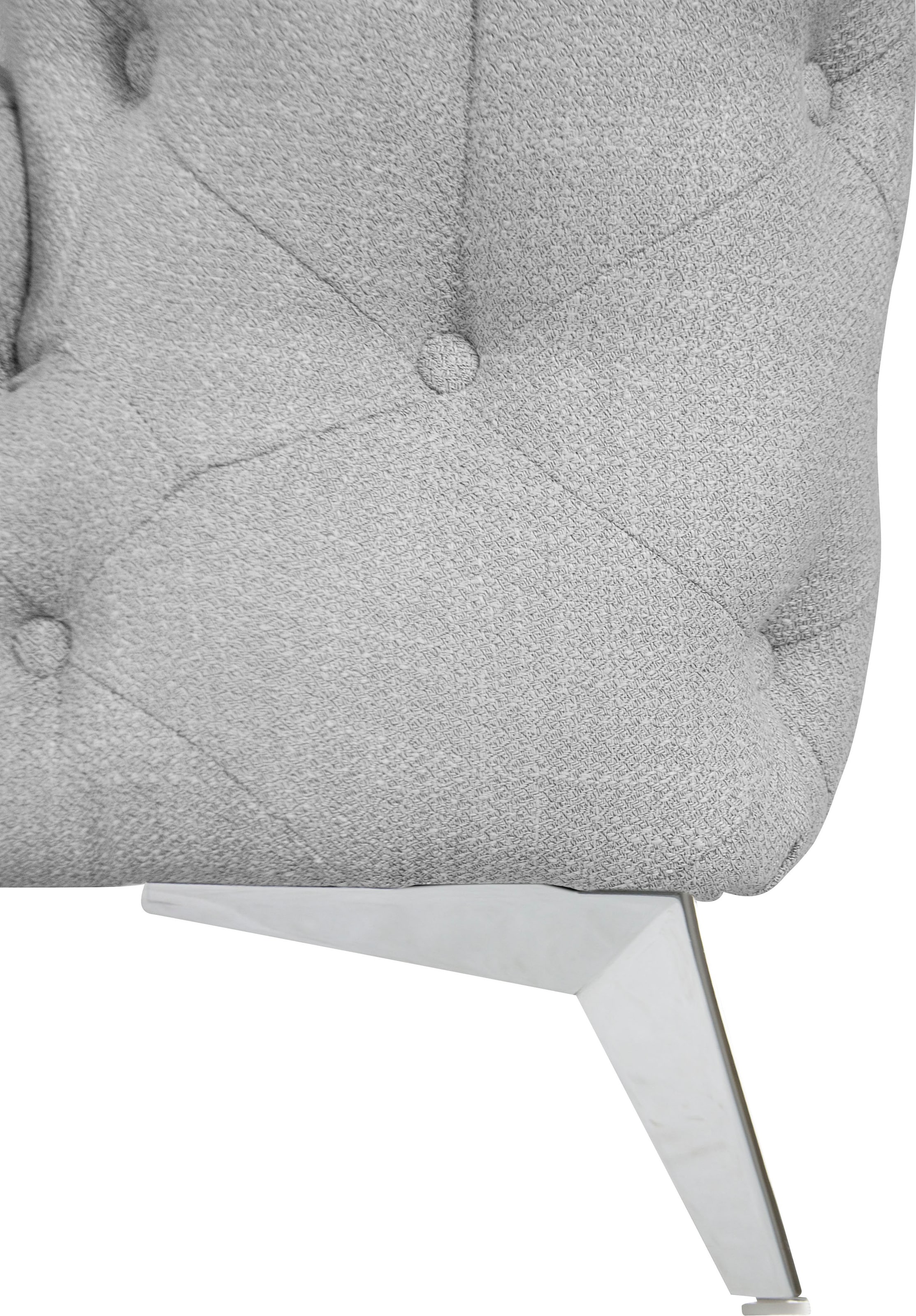 Home affaire Canapé Chesterfield »Ecksofa GLYNIS L-Form mit Wellenunterfederung, Masse B/T/H 264/204/75cm« aufwändige Knopfheftung, moderne Chesterfield Optik, Fussfarbe wählbar