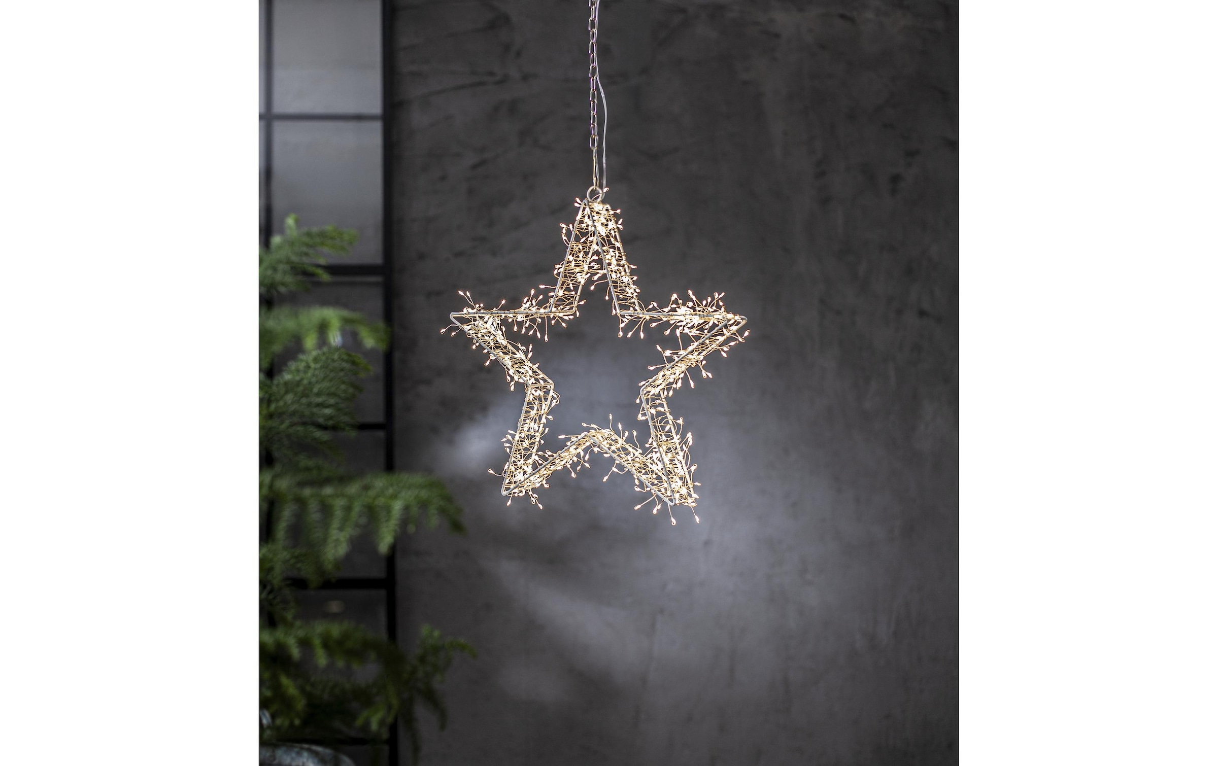   Lumière décorative LED »Silhouette Bonfire Stern Indoor, Weiss, 37.00 cm Höhe« Module LED blanc chaud