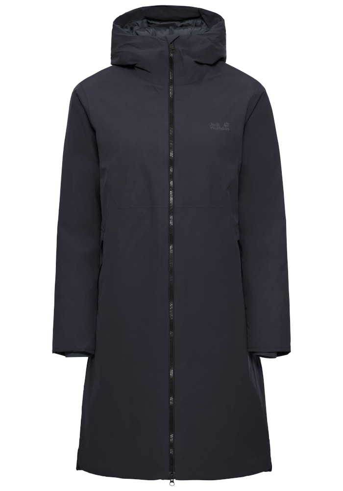 Jack Wolfskin Daunenmantel »FIORA BAY COAT W RDS« für sportliche Outdoor- und Wandereinsätze, langer Schnitt