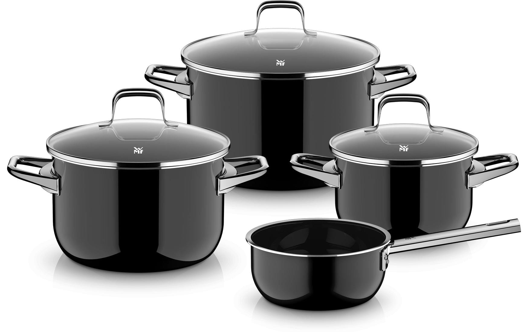 WMF Set de casseroles »Fusiontec Essential Pro« Ensemble, 7 tlg. Acier inoxydable | Verre