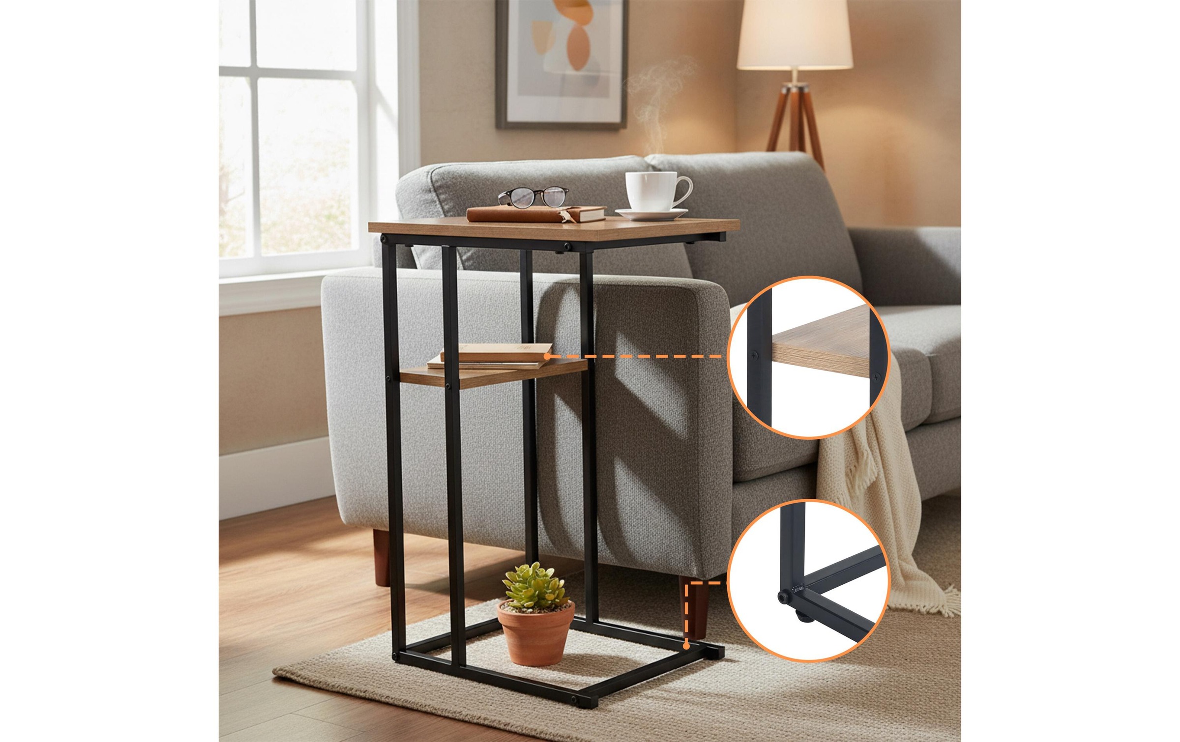 relaxdays Table d'appoint »in C-Form 60 x 40 cm«