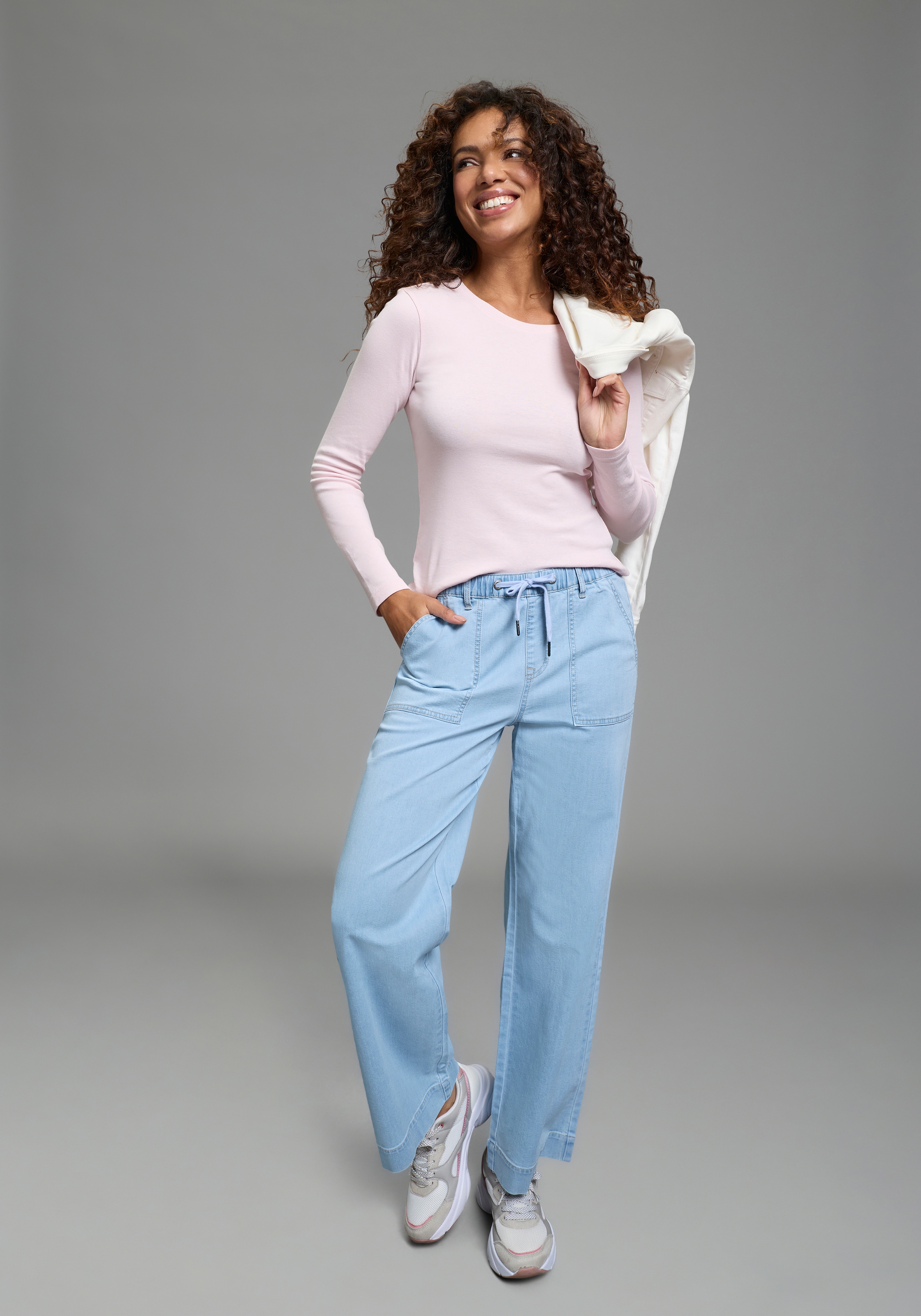 KangaROOS Jeans large weite Beinweite, normale Leibhöhe, knöchellanger Schnitt