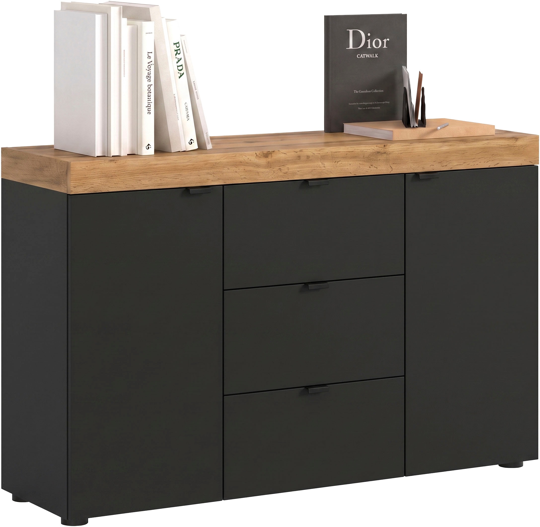 GOODproduct Buffet »MAMBO II, Breite 125 cm, 2 Türen, 3 Schubkästen« 1 cuis tlg. Buffet, commode, salon, couloir, bureau