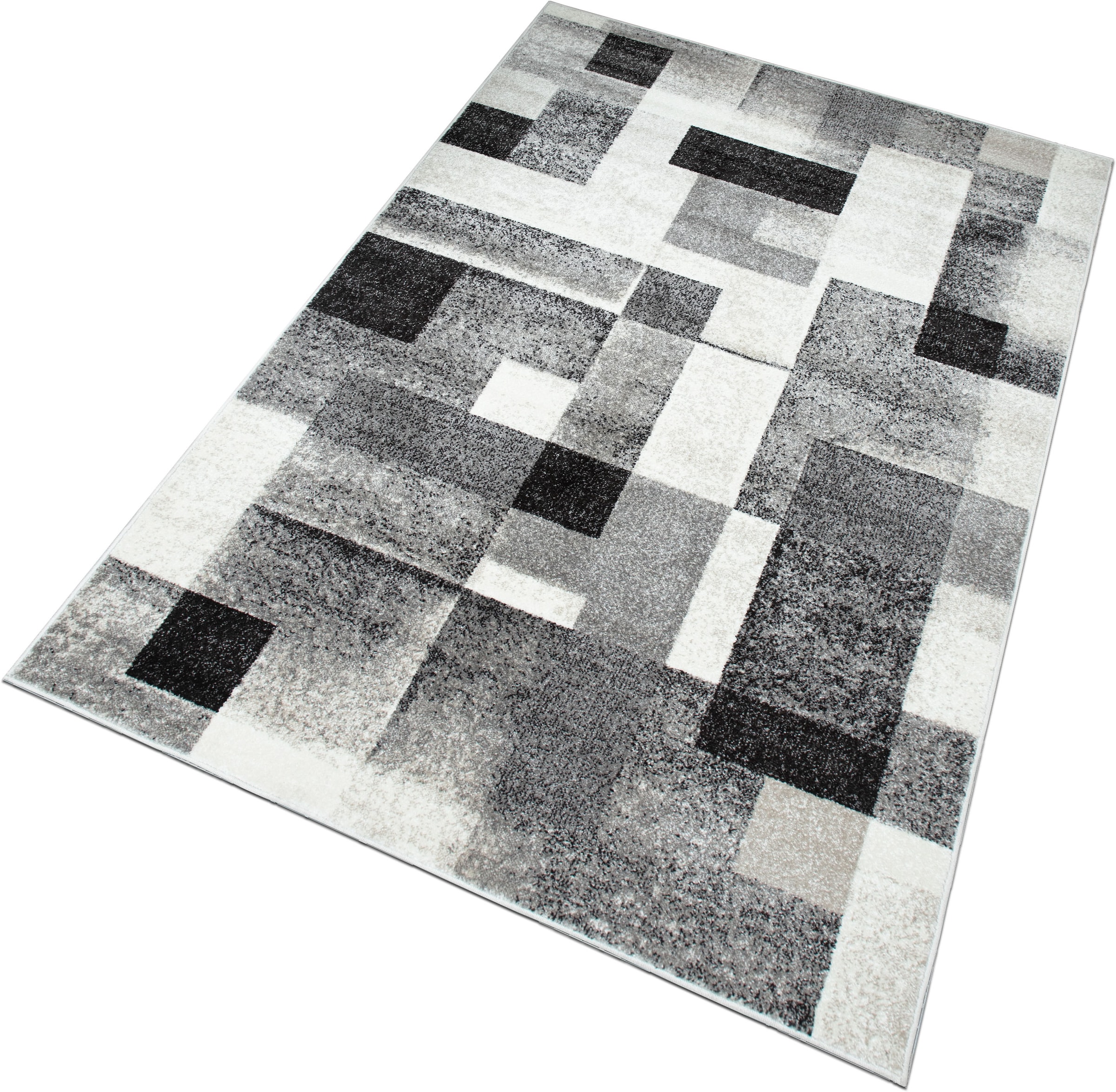 GOODproduct Tapis »Corine« Rectangulaire 9 mm Höhe mit besonders weichem Flor, Kurzflor, modernes Karo-Design,