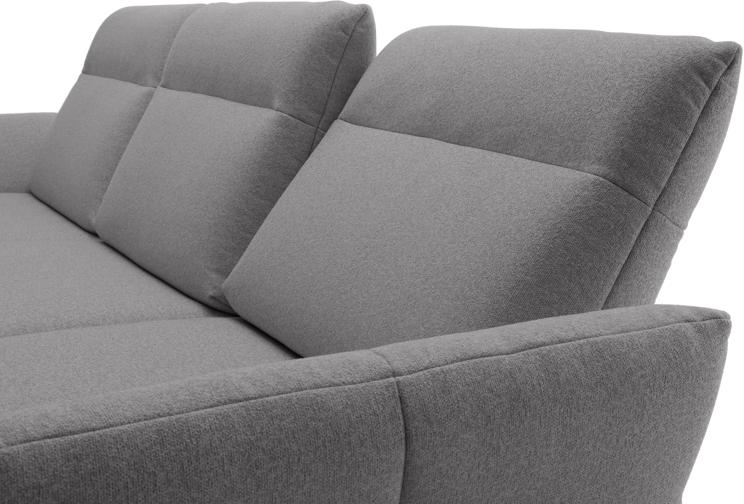 Creation BY ROLF BENZ Canapé d'angle »CR.460 Designsofa mit erstklassigem Sitzkomfort« socle en noyer, pieds d’angle en gris ombre, largeur 338 cm