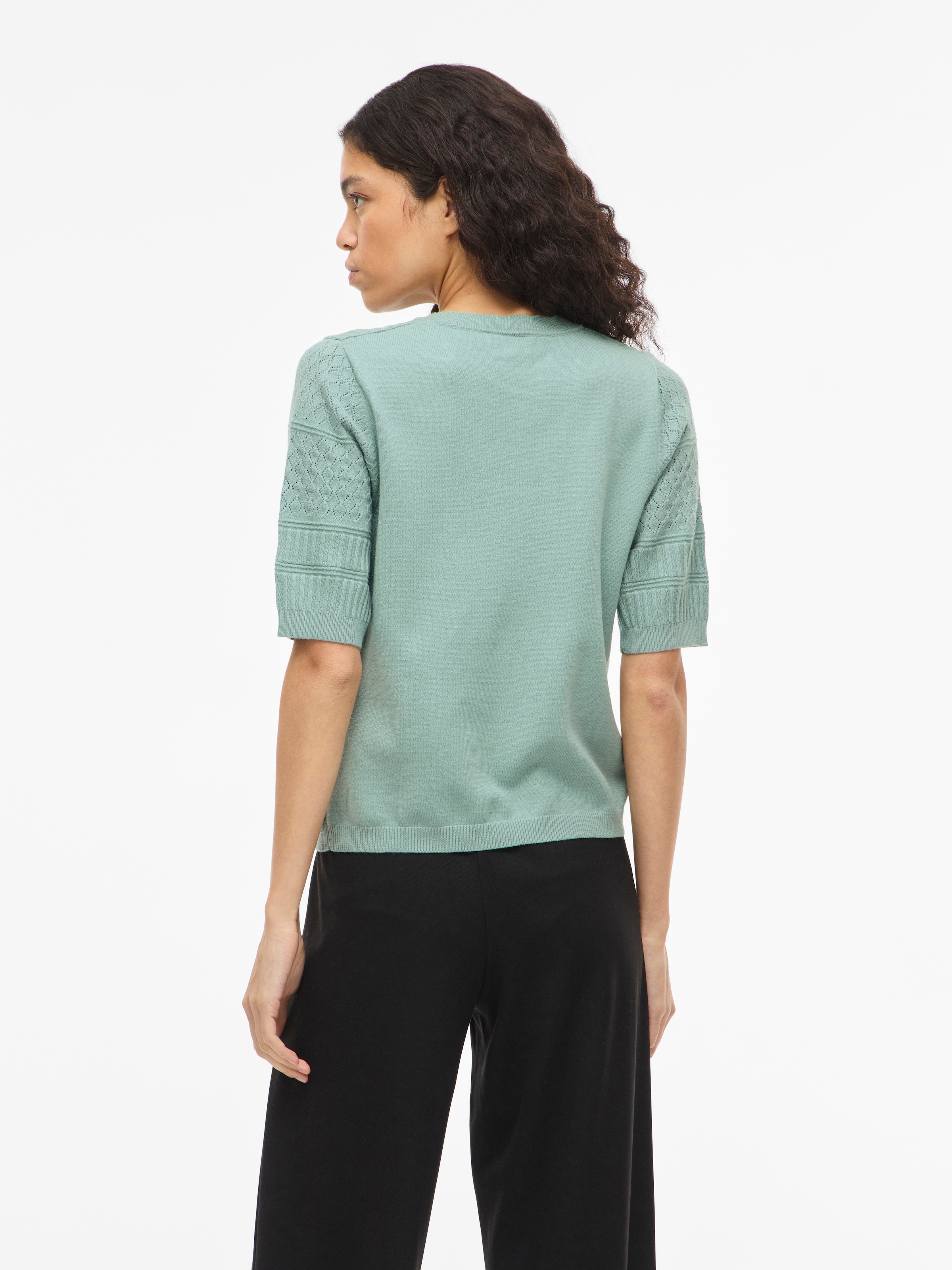 Vila Pull à manches courtes »VIMILOS S/S O-NECK POINTELLE TOP - NOOS«