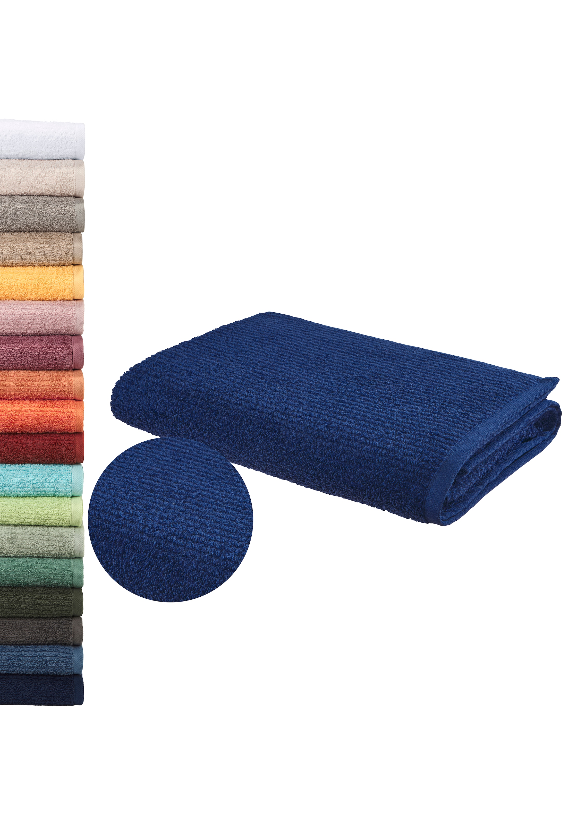 GOODproduct Serviette de bain »Riva, 80x150, Premium Handtücher, 500 gr/m²« structure en relief, rayures, doux, garantie 5 ans