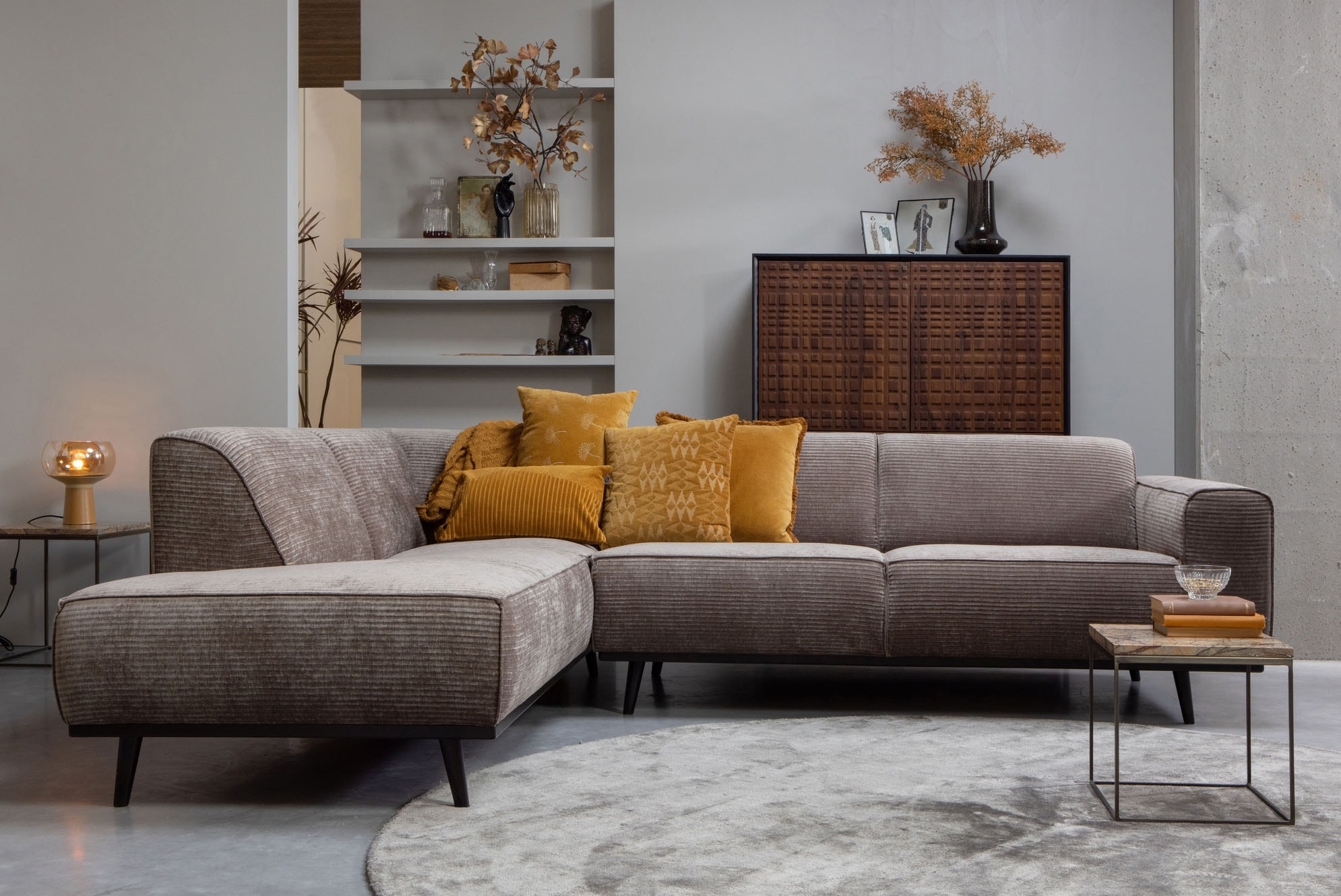 WOOOD Ecksofa »Statement, Sofa auf Birke-Gestell, mit Bonell- und Wellenfederung« frei im Raum stellbar, H 77 x B 274 x T 210 cm