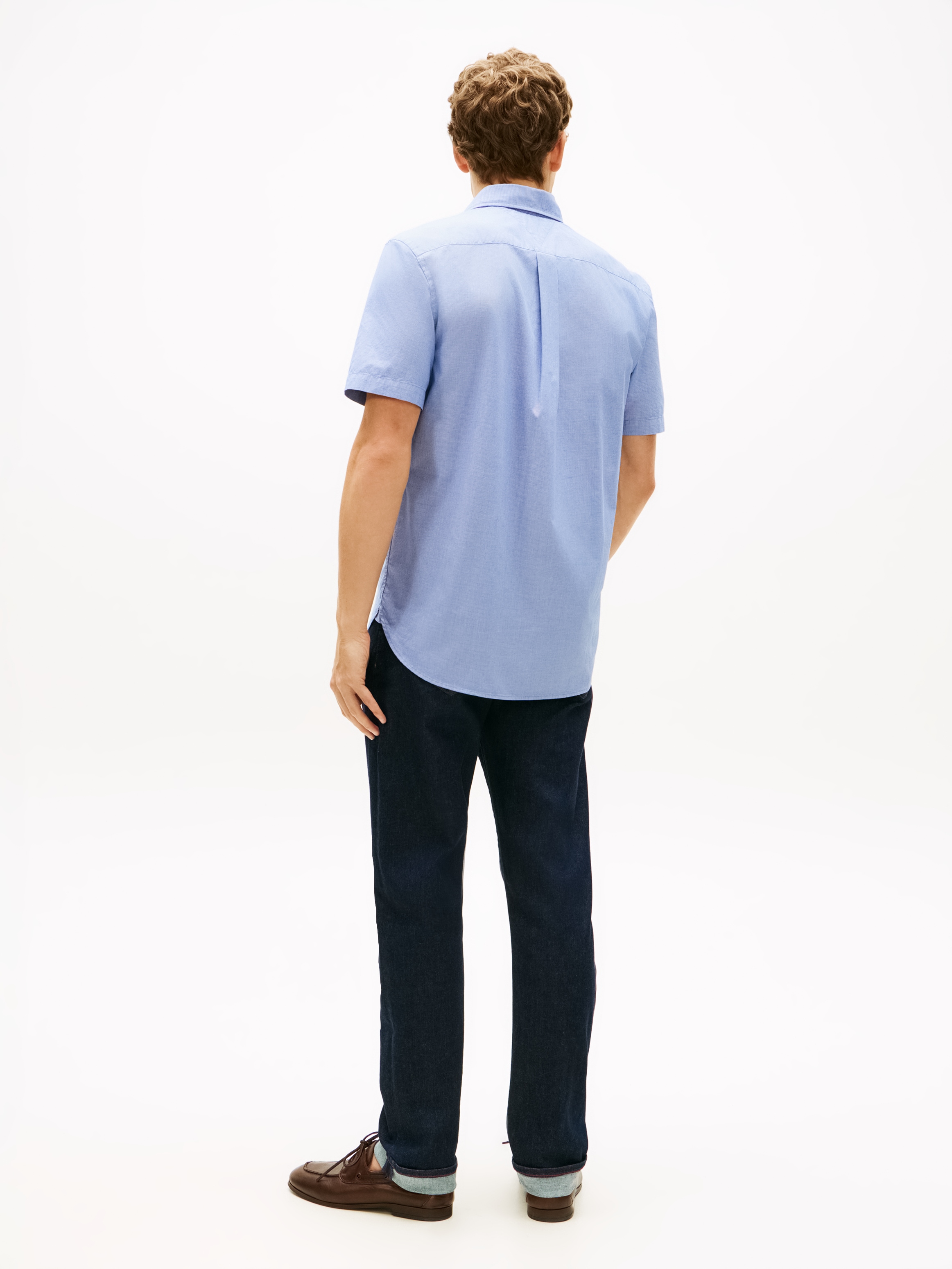 Tommy Hilfiger Chemise à manches courtes »FLEX POPLIN HOUNDSTOOTH« Regular fit mit normalem Hemdkragen