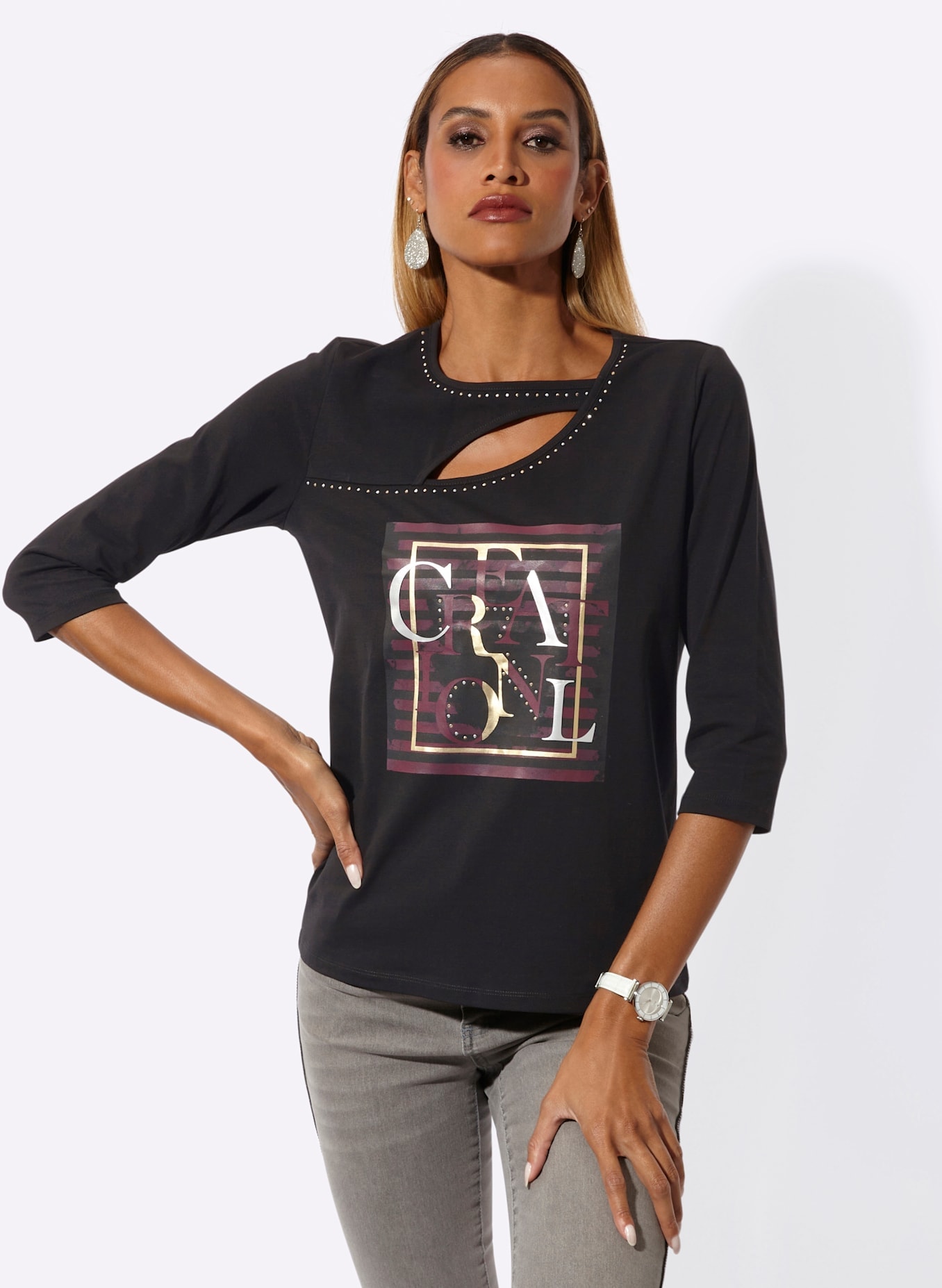 creation L T-shirt à manches 3/4 »Druck-Shirt« 1