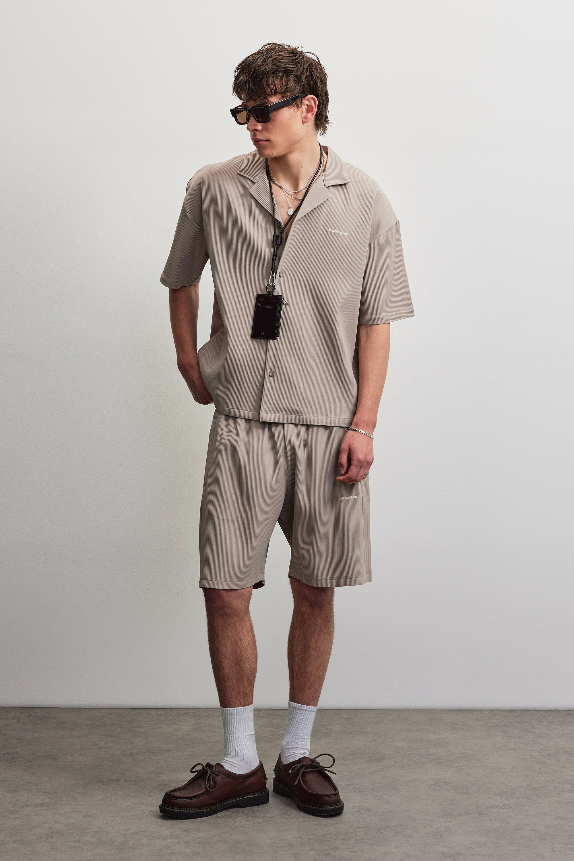 PEGADOR Short »TROY PLISSEE SHORTS«  Baumwollmischung, regular fit