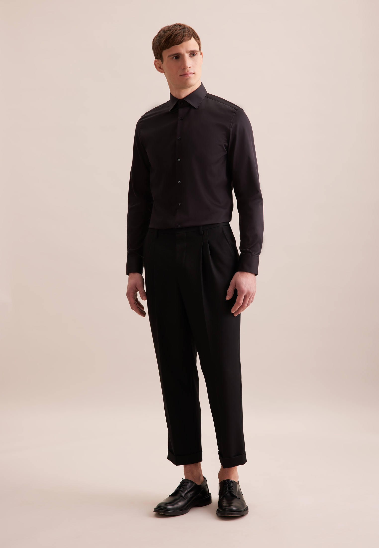 seidensticker Chemise d'affaires »Schwarze Rose« col Kent uni, extra long, coupe ajustée 1/1