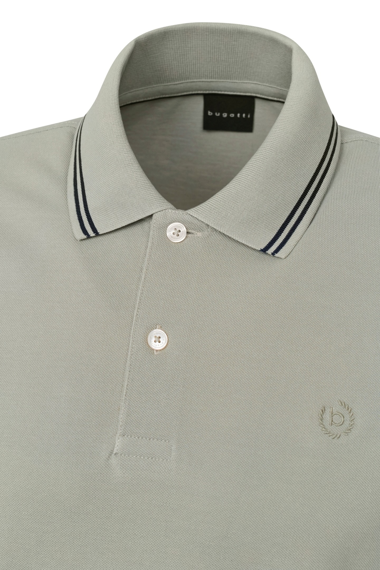 bugatti Poloshirt mit Kontraststreifen und Bruststickerei