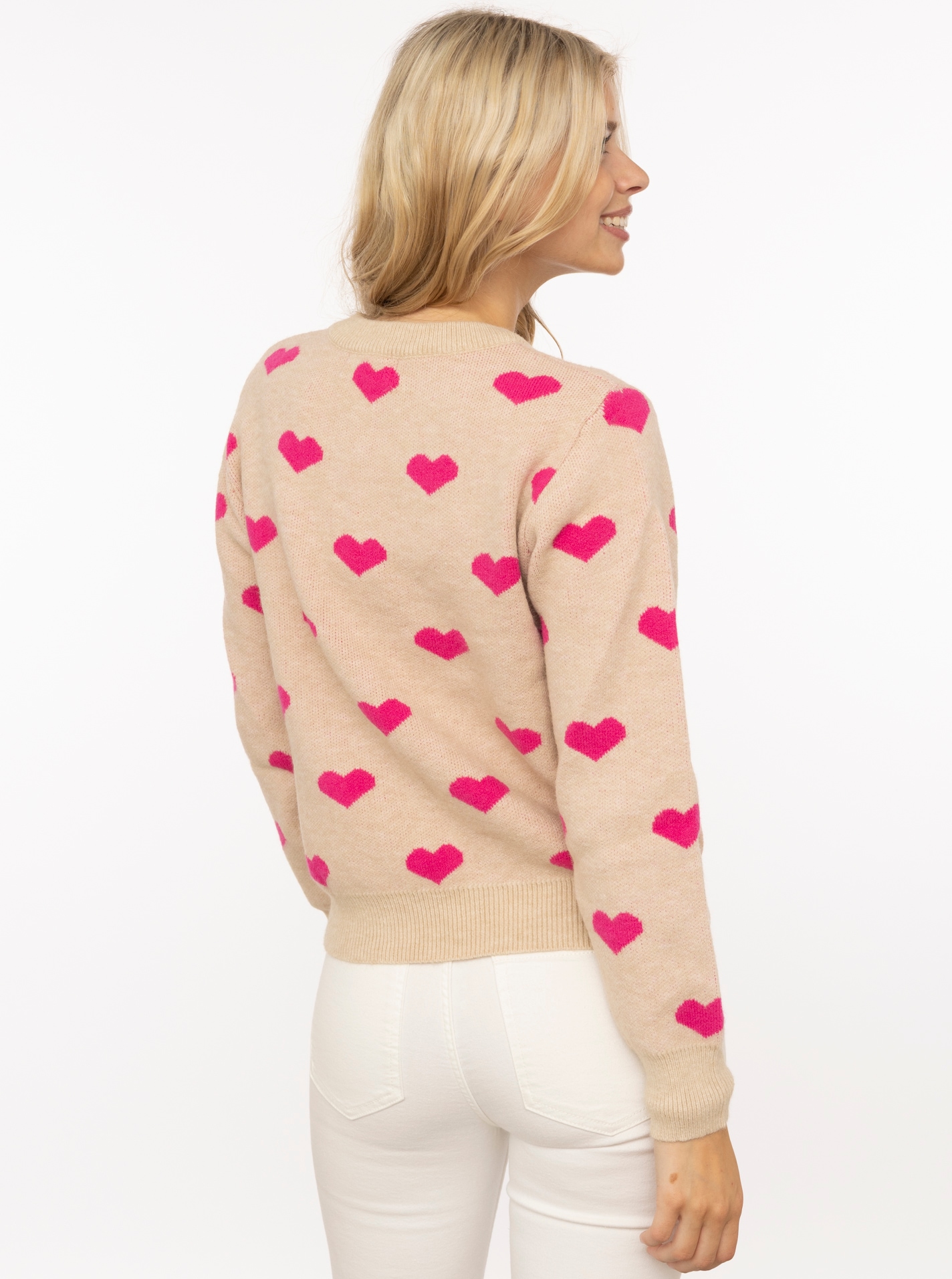 Zwillingsherz Pull en tricot »"Herz"« avec motif cœur, col rond