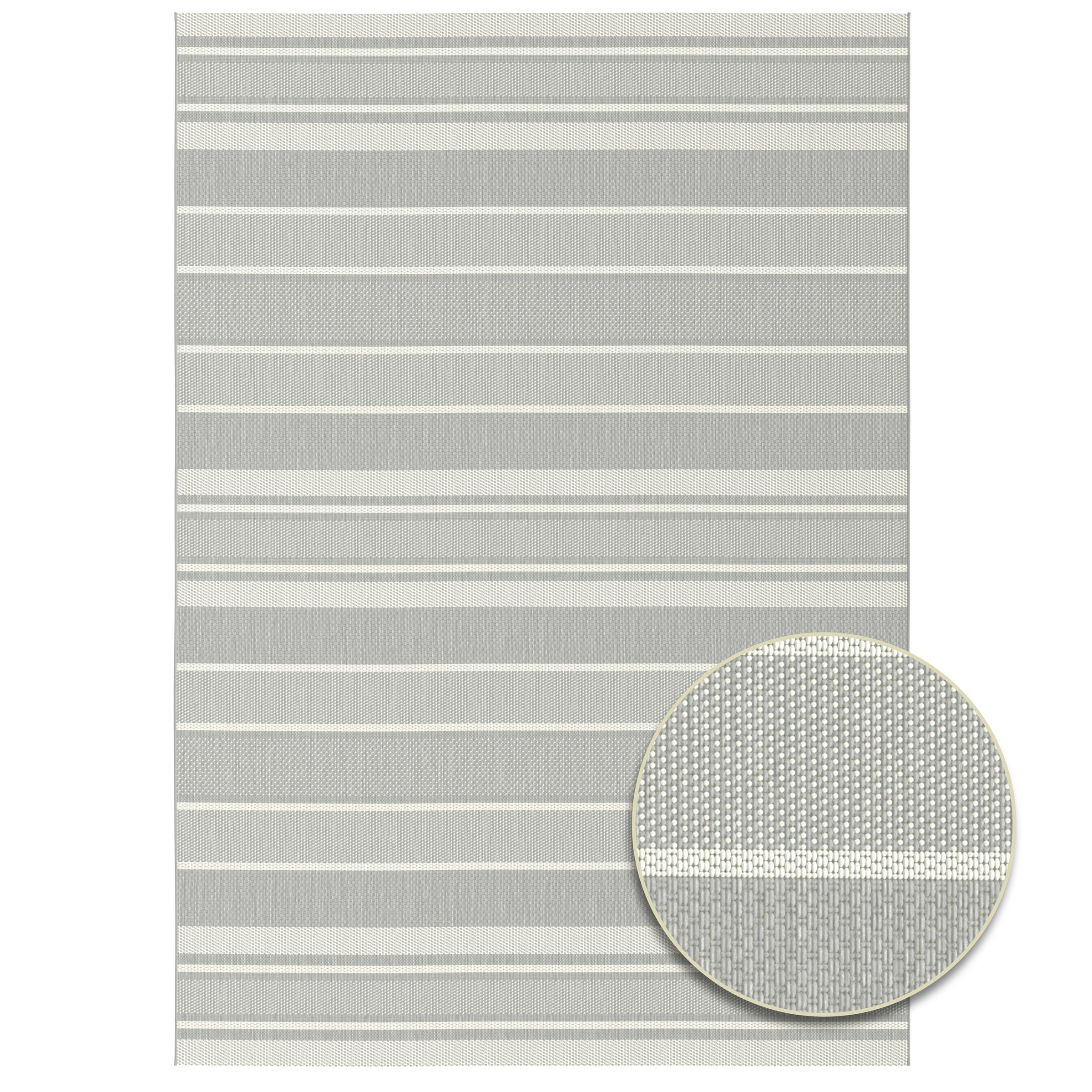 Primaflor-Ideen in Textil Tapis »Outdoorteppich ELDORADO Rigato, Made in Belgium« Rectangulaire 4 mm Höhe tissu plat, rayé, scandinave, adapté intérieur et extérieur, imperméable