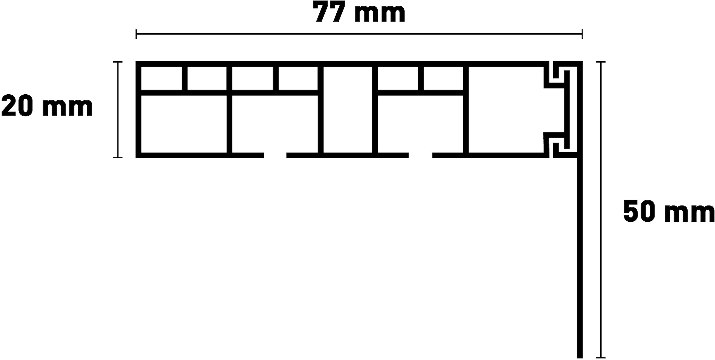SN DECO GROUP Rail à rideaux »Vorhangschiene SH (1) mit Blende 5 cm« 2 course-läufig Dimension fixe