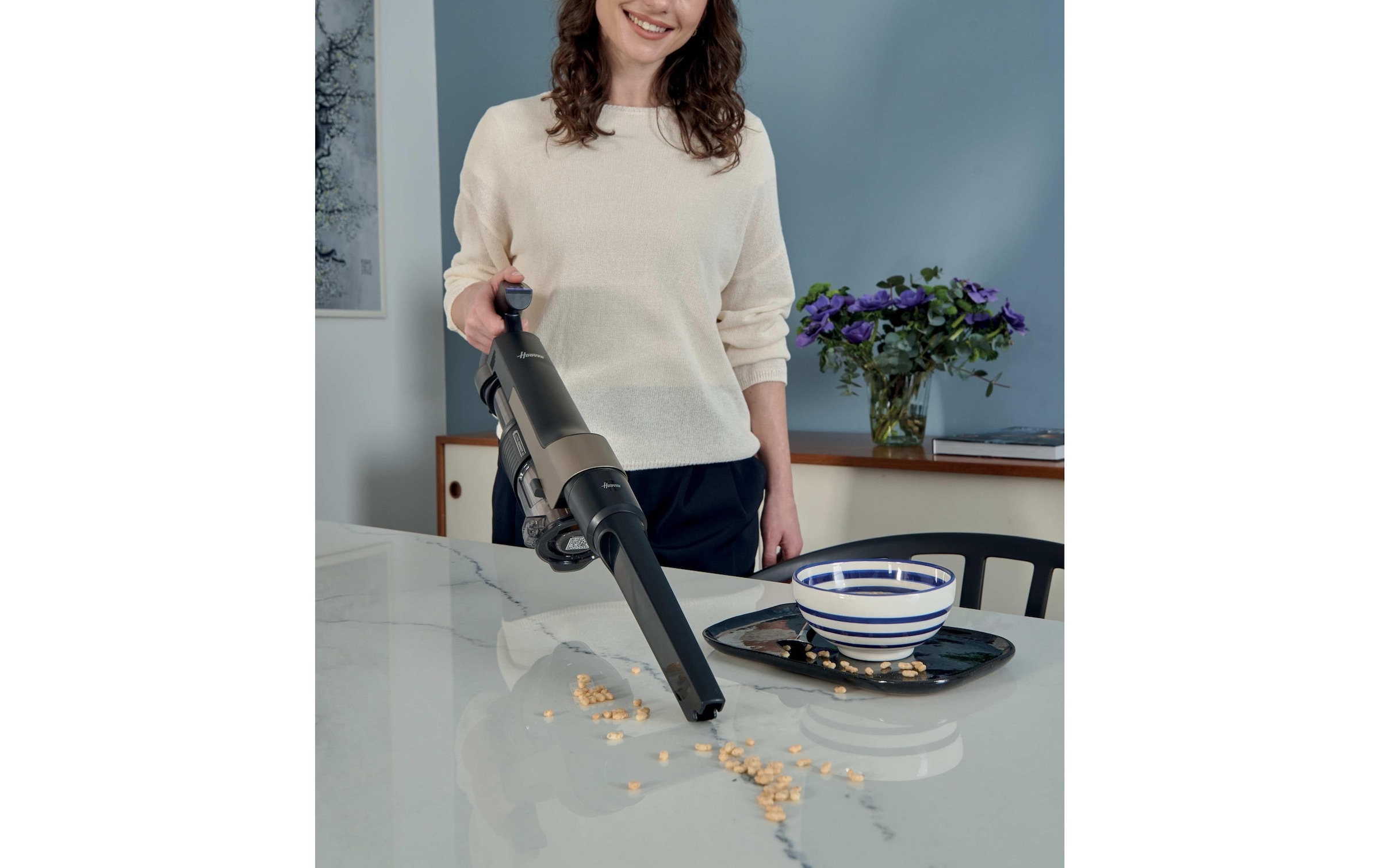 Hoover Akku-Hand-und Stielstaubsauger »HF210PP 11 Akku Trocken EPA Beutellos 1 l 165 W« 2-in-1-Stabstaubsauger mit ULTRA COMPACT X3-Technologie