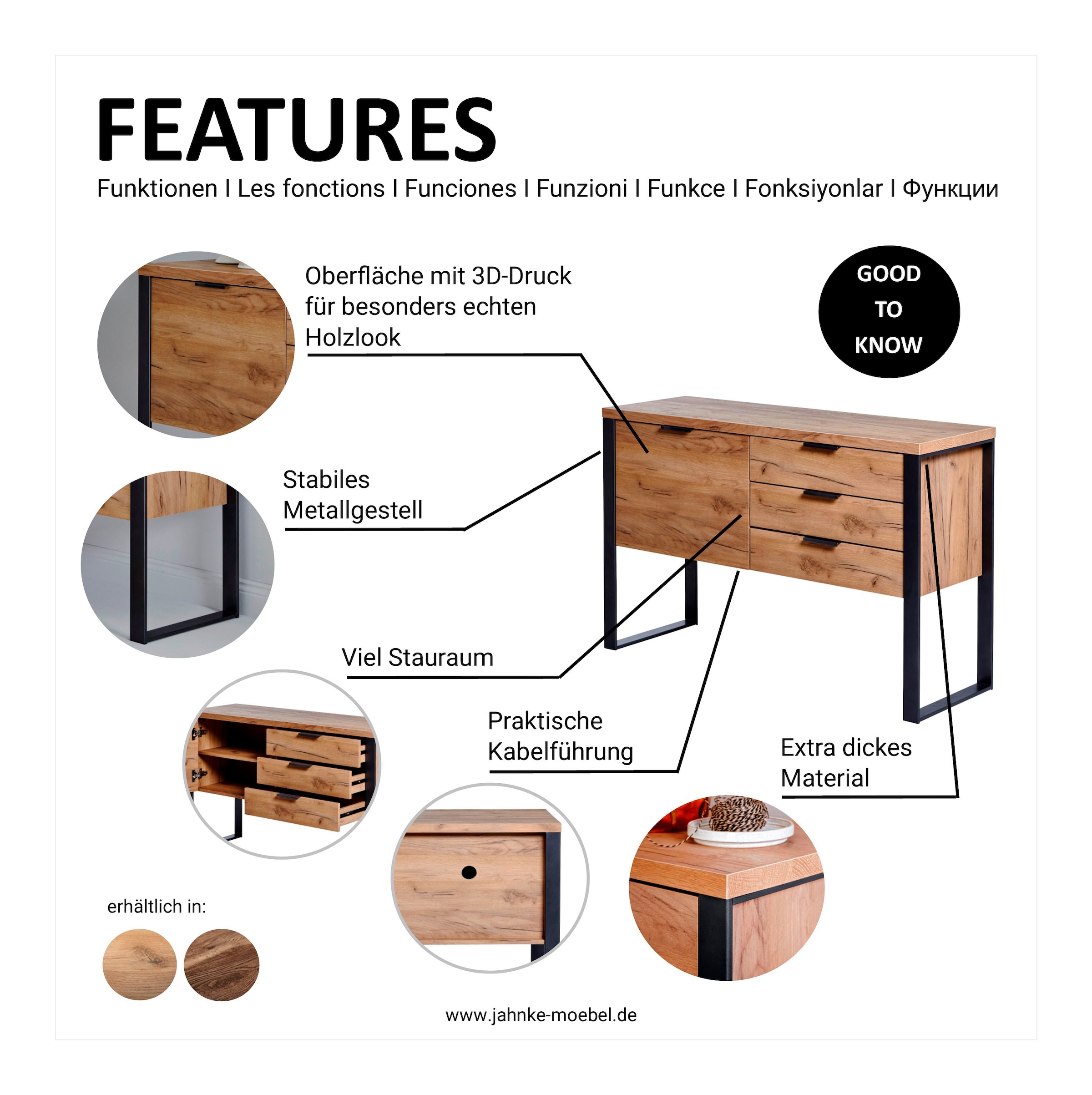 Jahnke Buffet »LOOP« Largeur env. 119 cm