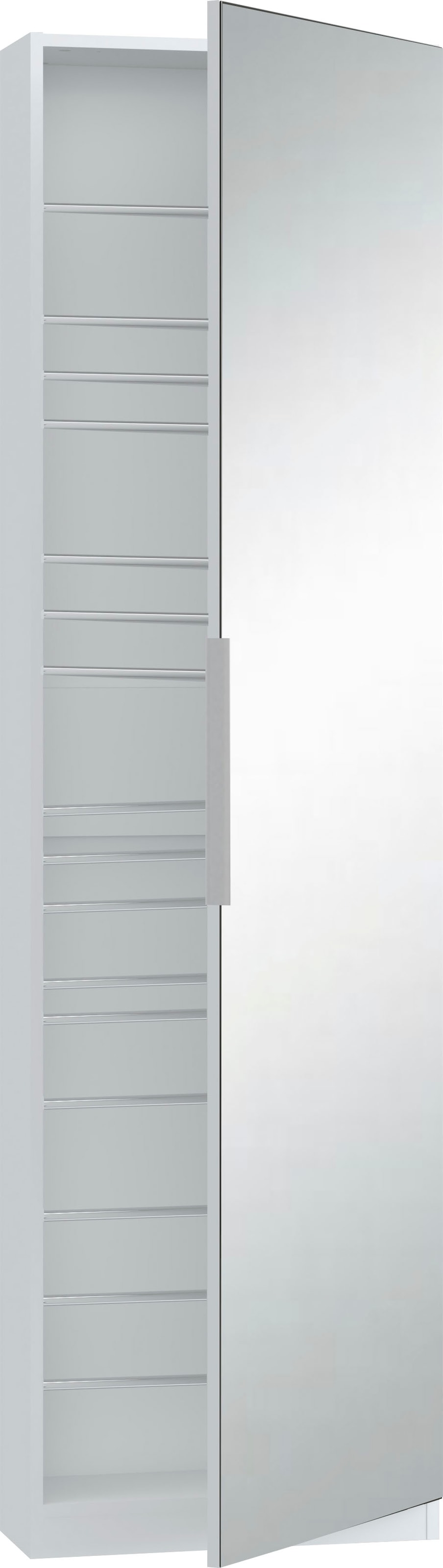 FORTE Schuhschrank »Calma Schuhschrank, Spiegeltüre, 12 Paar Schuhe, Türanschlag wählbar« B/H/T : 50/179,7/20 cm,  Schuhschrank mit Spiegeltüre , 180cm hoch, 12 Paar Schuhe